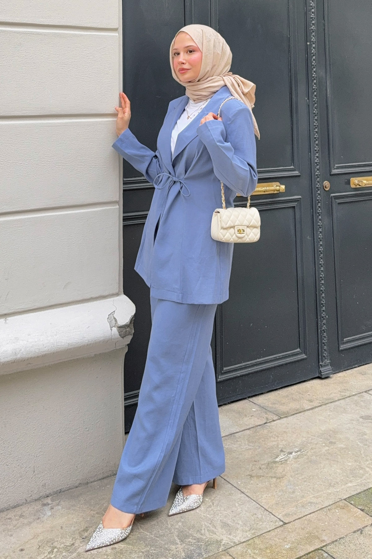 İp Bağcıklı Ceket Takım 2265 - İNDİGO |  