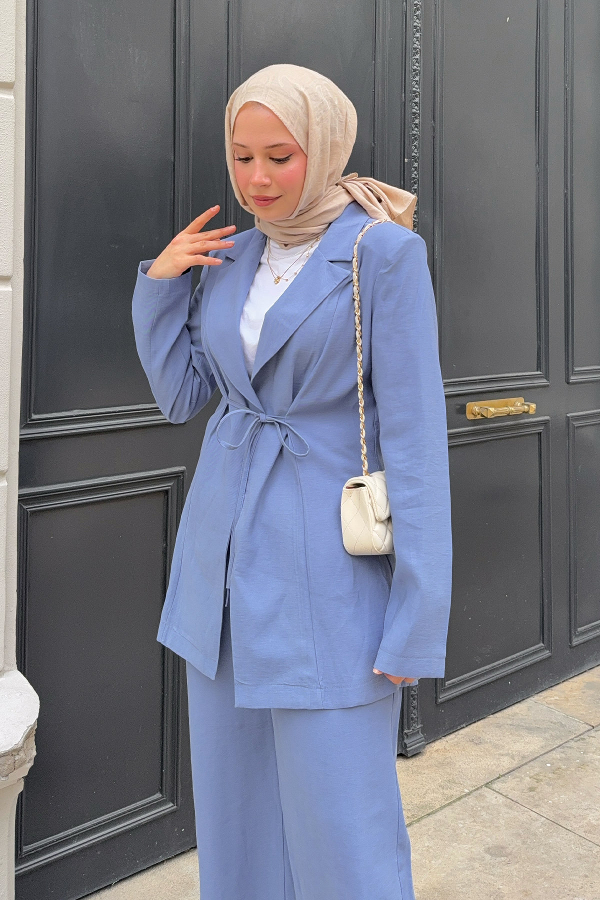 İp Bağcıklı Ceket Takım 2265 - İNDİGO |  