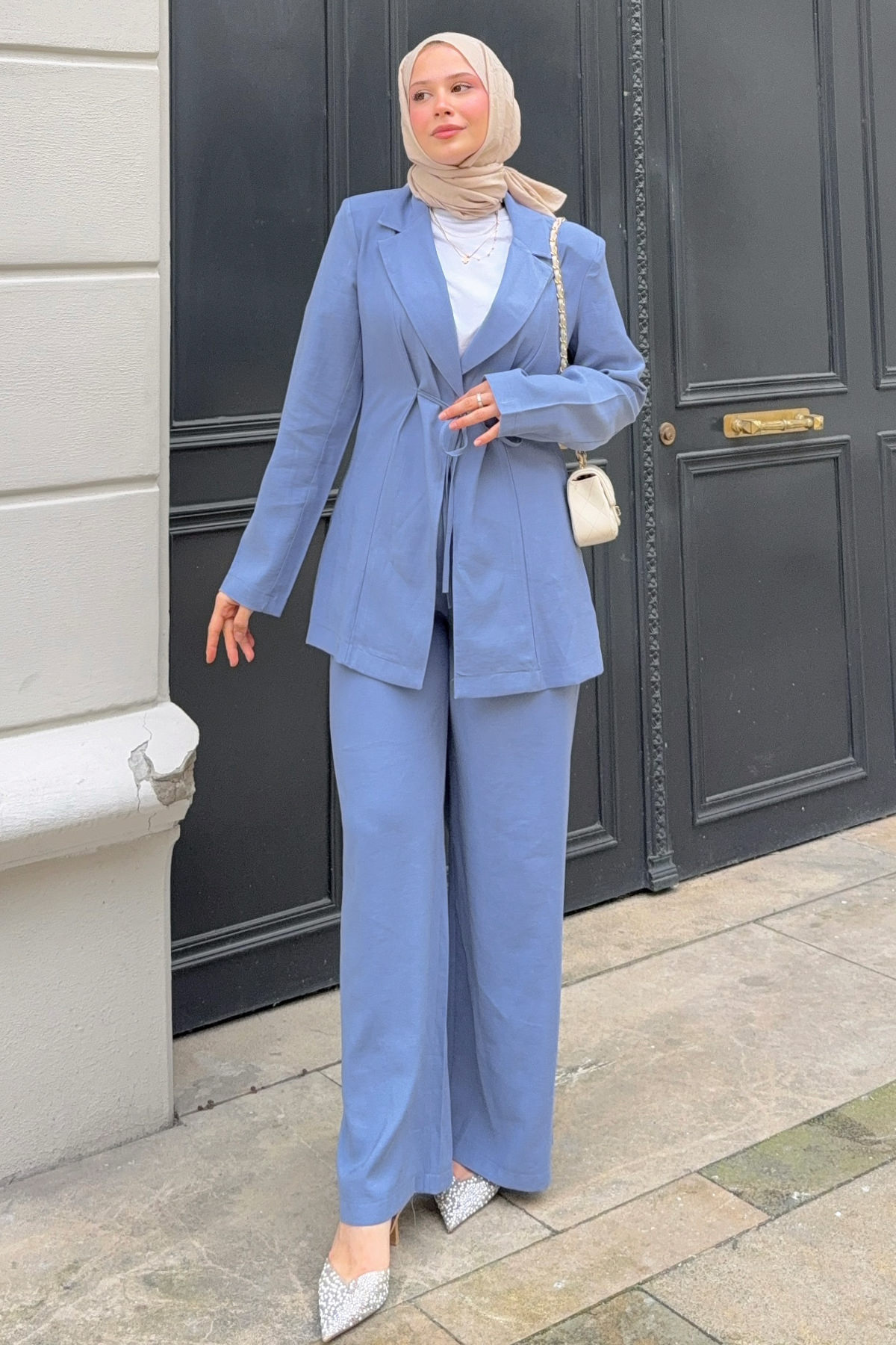 İp Bağcıklı Ceket Takım 2265 - İNDİGO |  