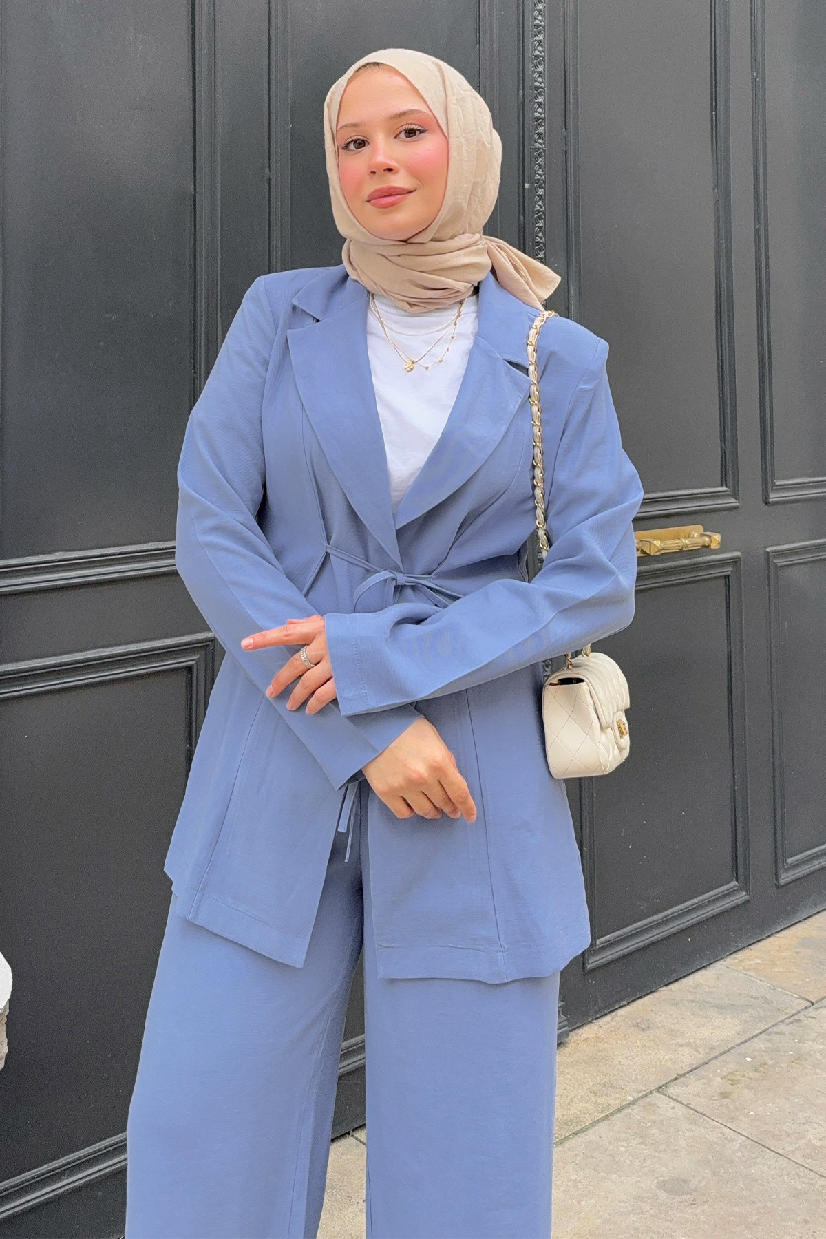 İp Bağcıklı Ceket Takım 2265 - İNDİGO |  