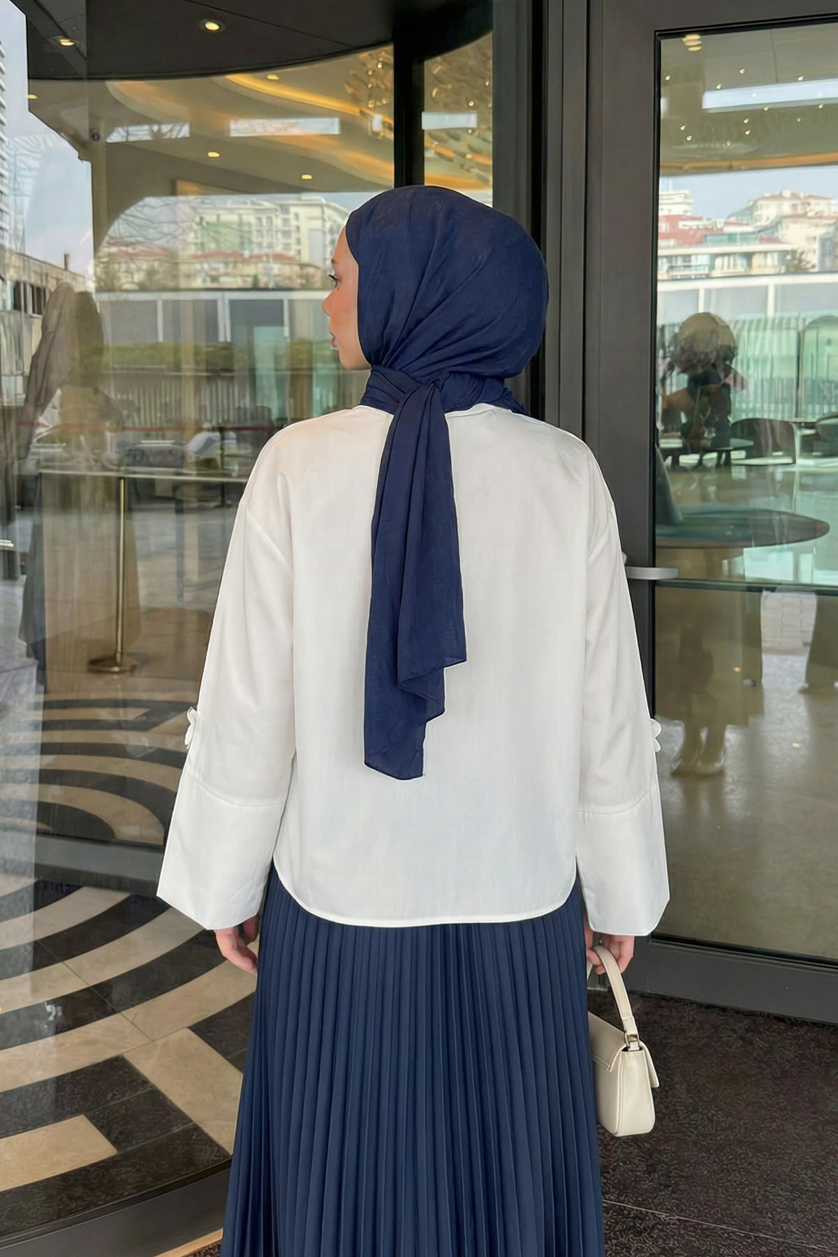 Çiçek Detaylı Gömlek 81019 - BEYAZ |  