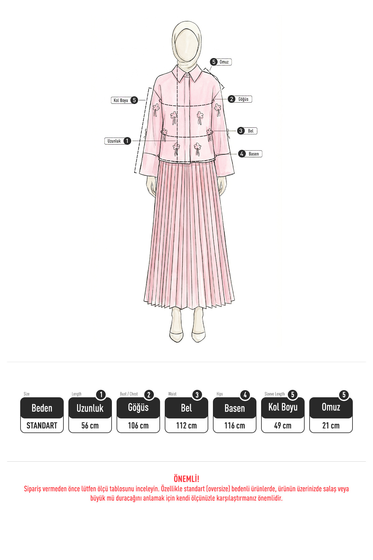 Çiçek Detaylı Gömlek 81019 - PEMBE |  