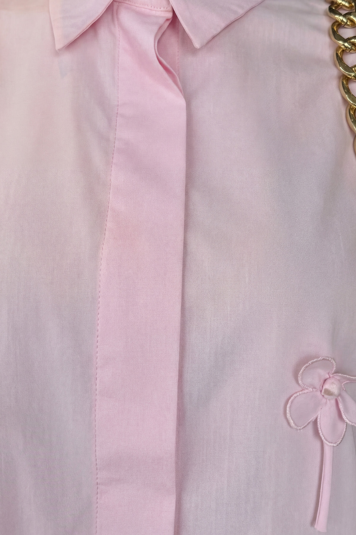 Çiçek Detaylı Gömlek 81019 - PEMBE |  