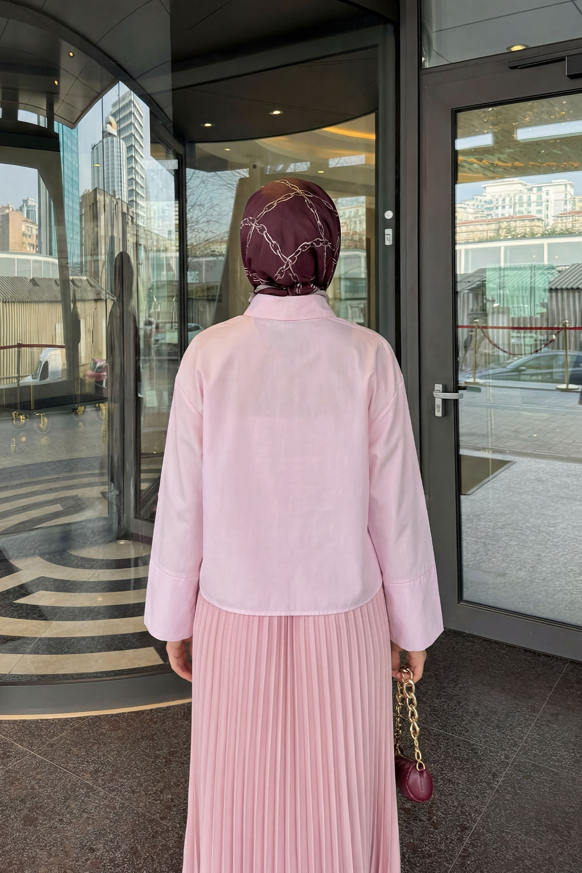 Çiçek Detaylı Gömlek 81019 - PEMBE |  