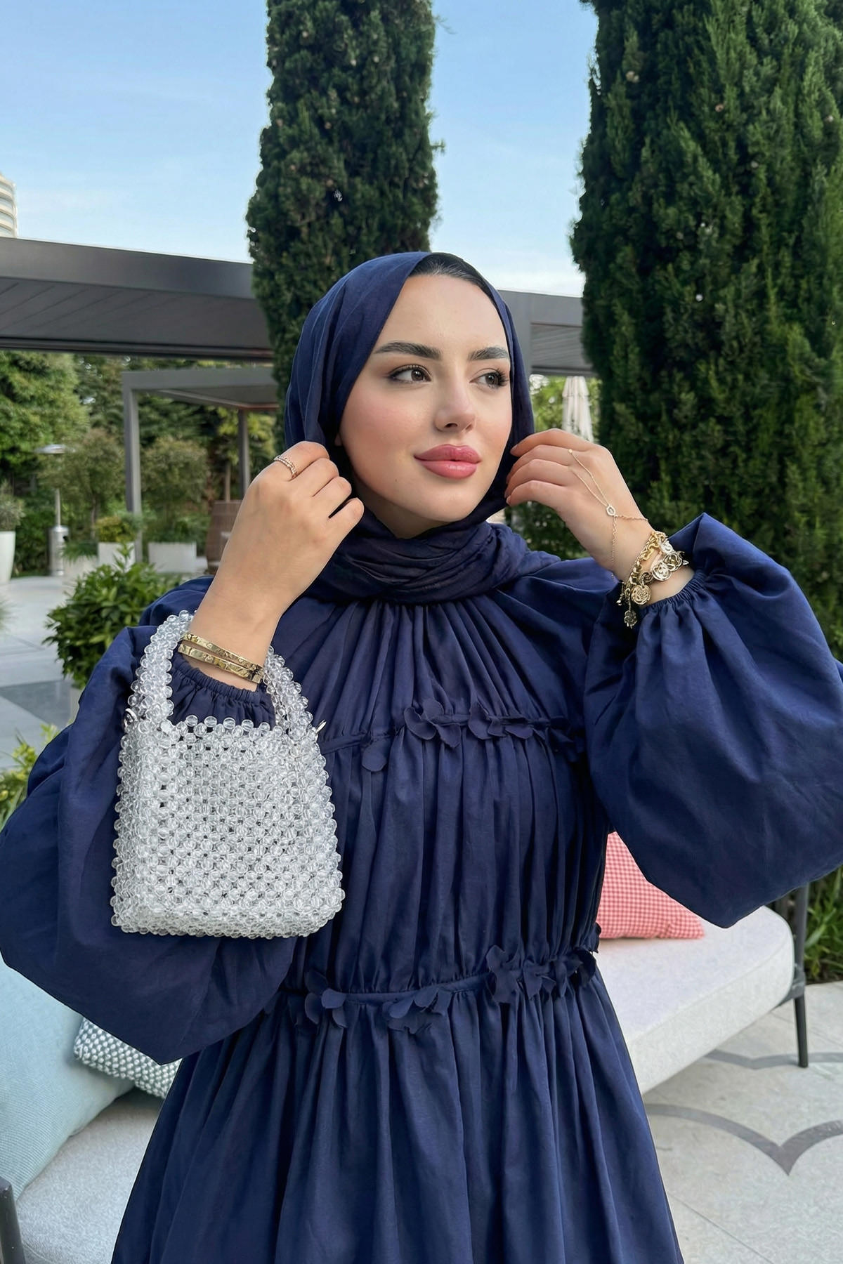 Reglan Çiçek Detaylı Tunik 81061 - LACİVERT |  