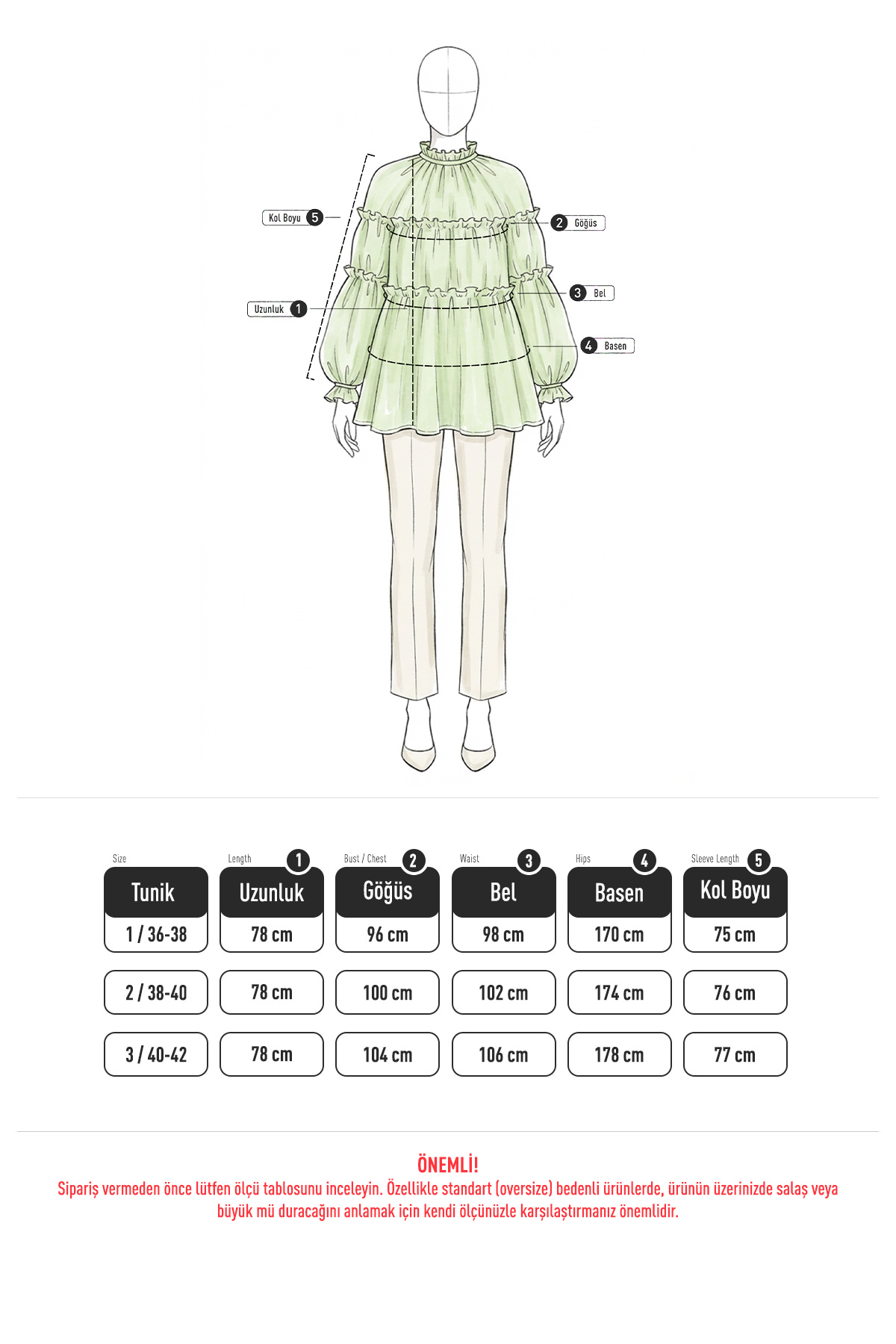 Reglan Çiçek Detaylı Tunik 81061 - LACİVERT |  