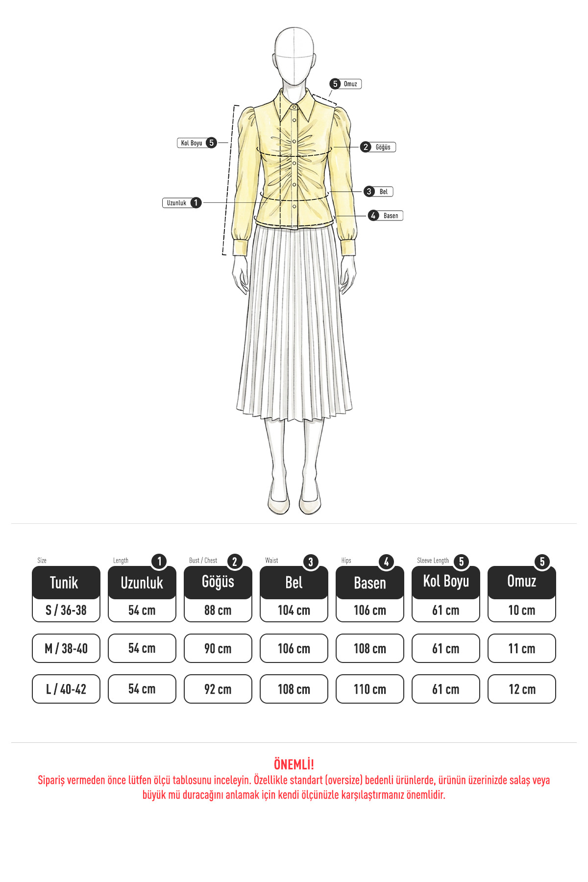 Önü Büzgü Detaylı Gömlek 81181 - TEREYAĞ SARISI |  