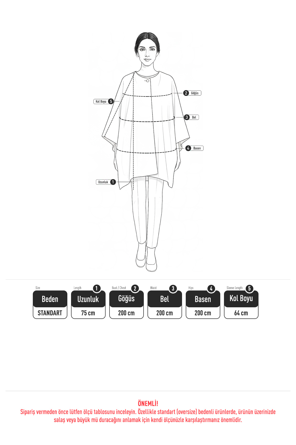 Kürk Yaka Kaşe Panço 81204 - KAHVERENGİ |  