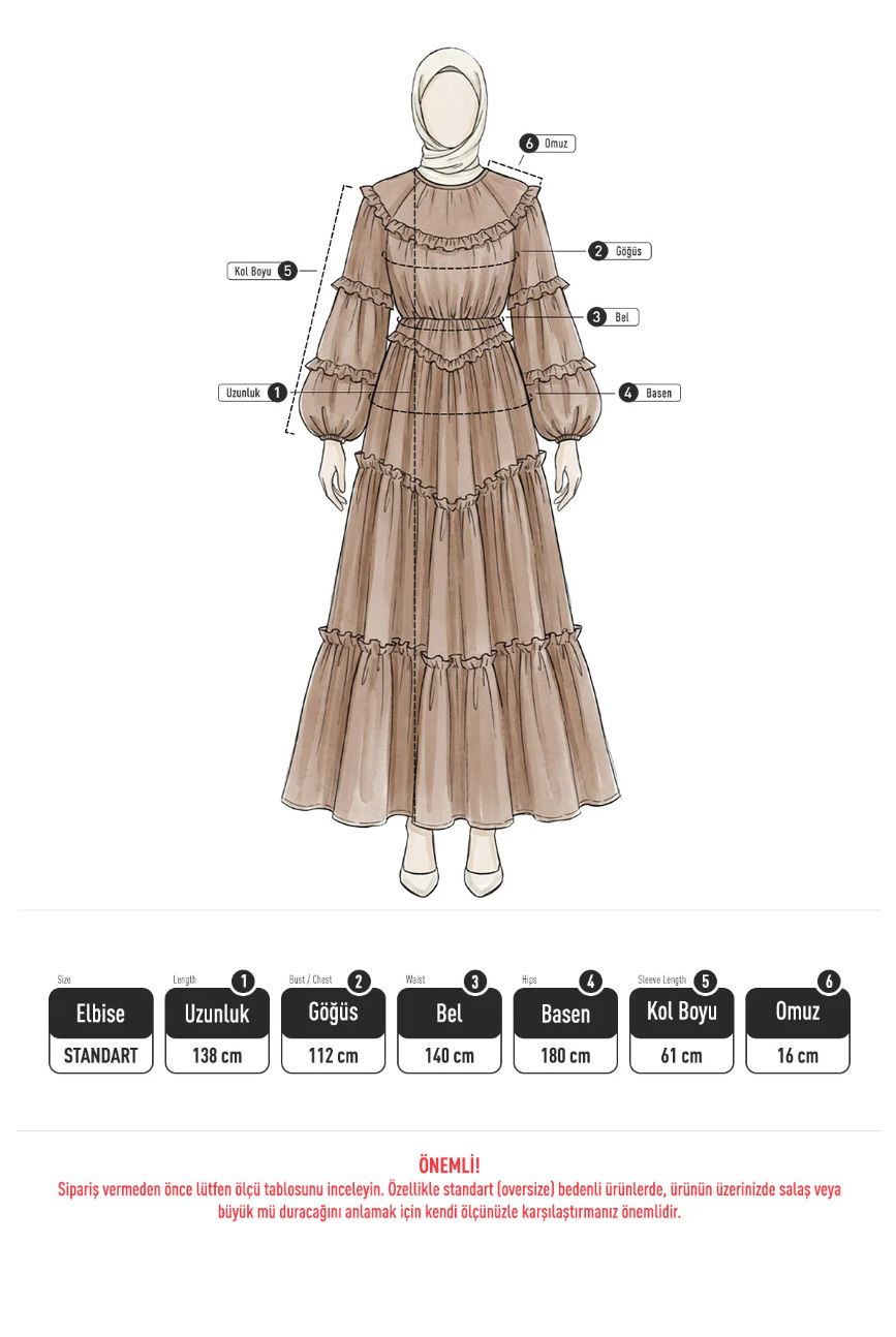 Şifon Fırfırlı Elbise 9886 - SİYAH |  