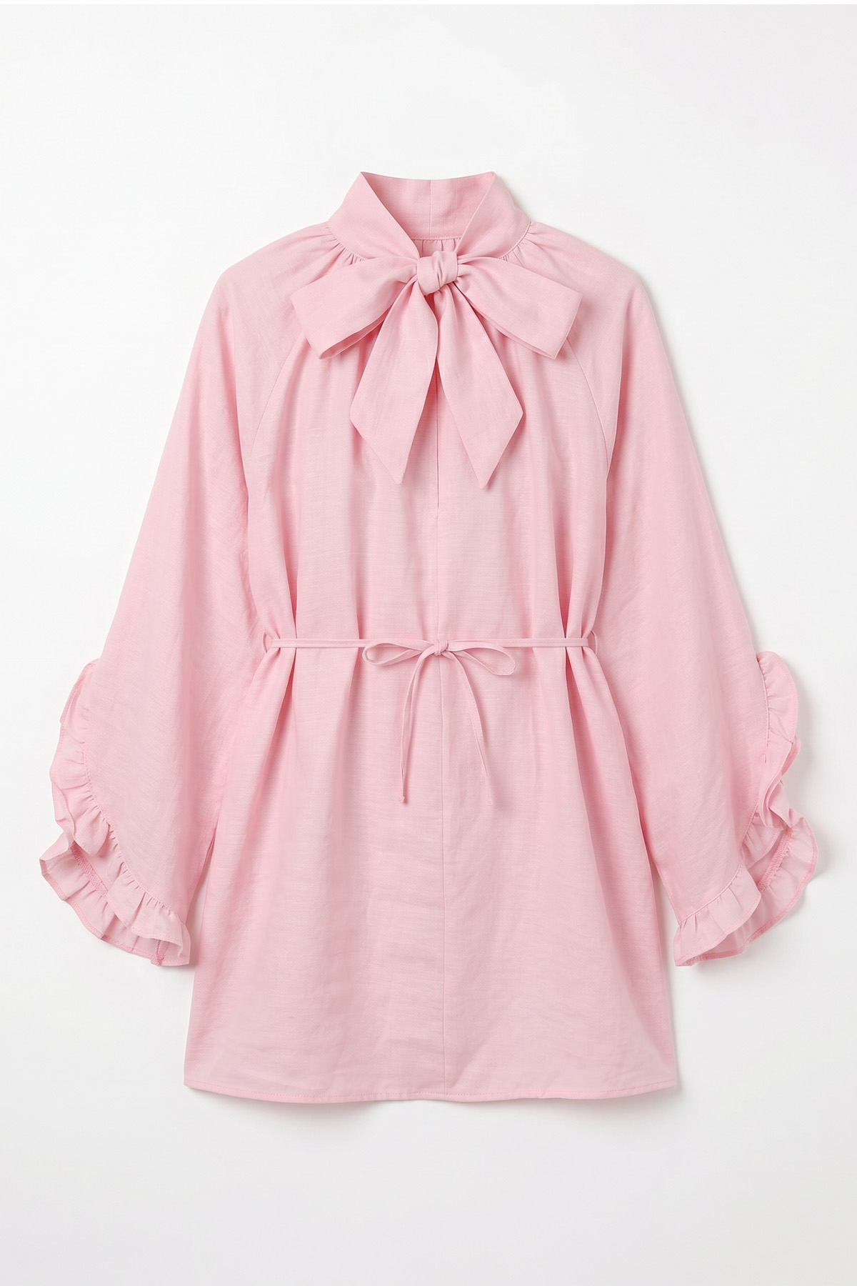 Yaka Bağlamalı Tunik Y0059 - AÇIK PEMBE |  