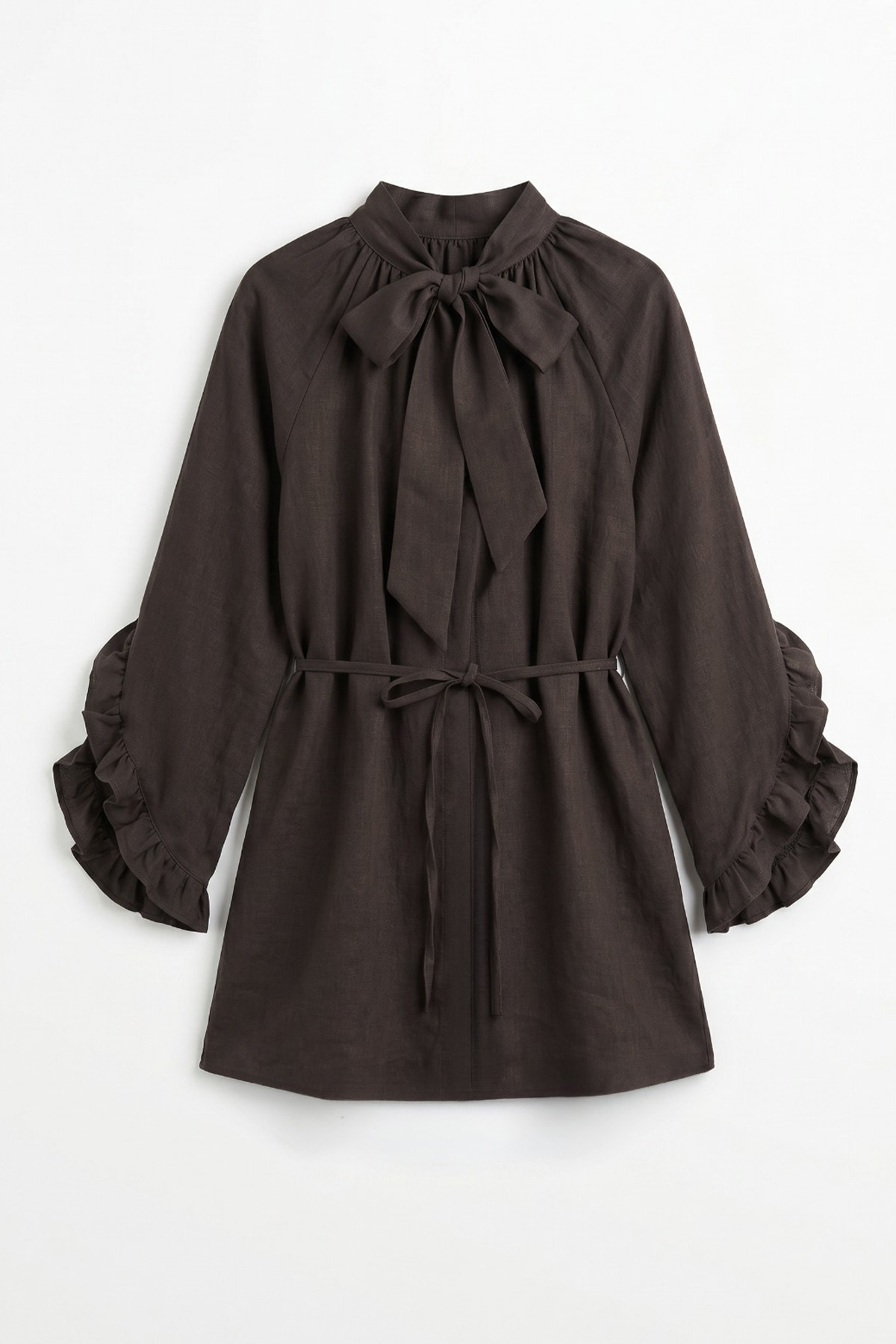Yaka Bağlamalı Tunik Y0059 - ACI KAHVE |  