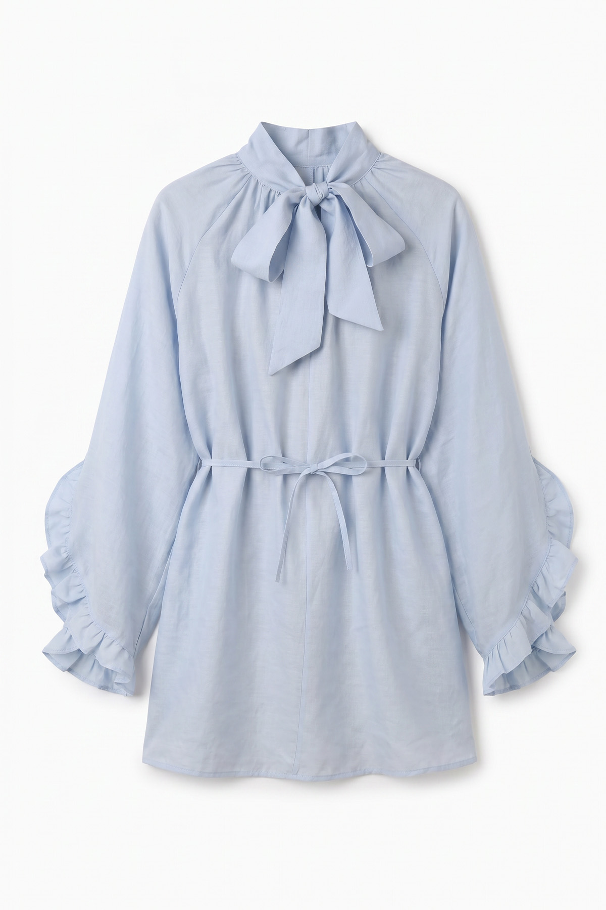 Yaka Bağlamalı Tunik Y0059 - BEBE MAVİSİ | zenne.com 