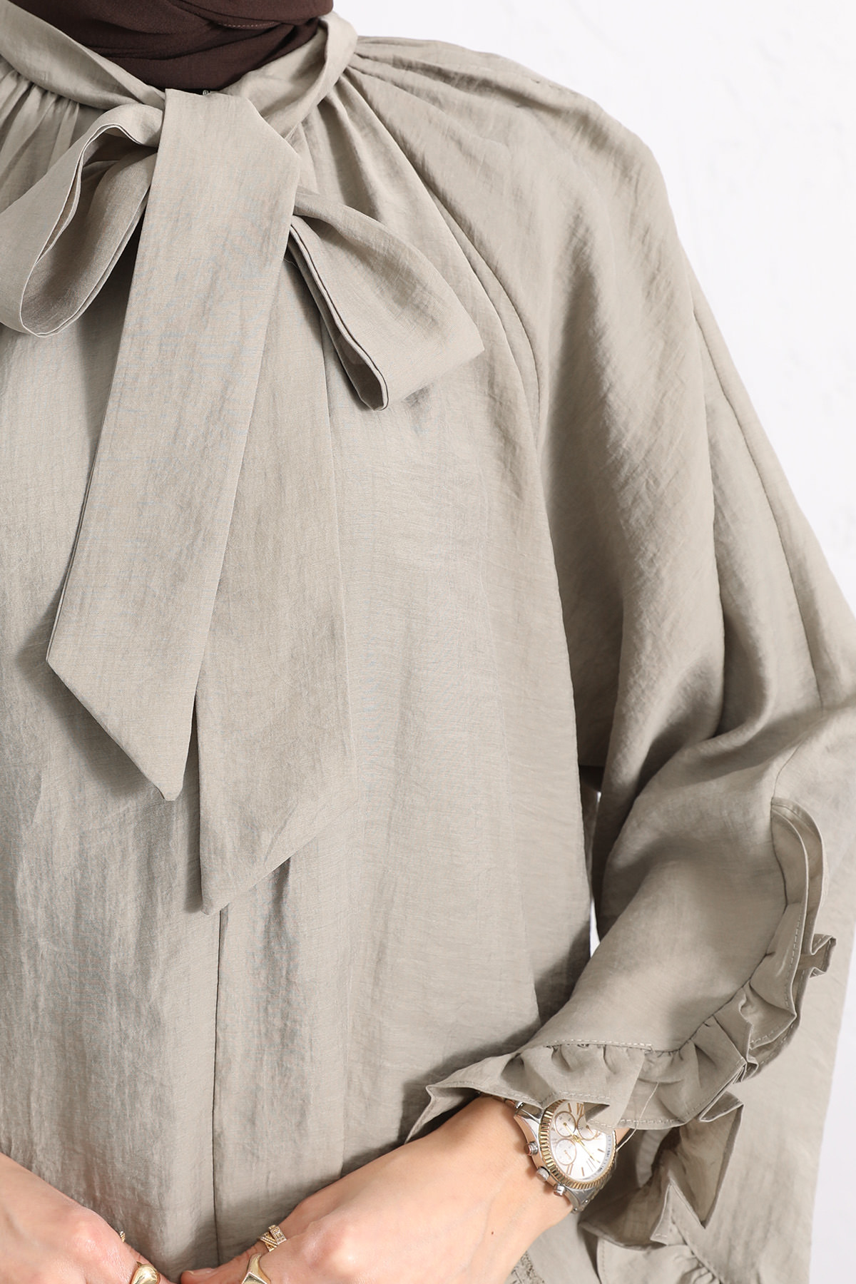 Yaka Bağlamalı Tunik Y0059 - HAKİ |  