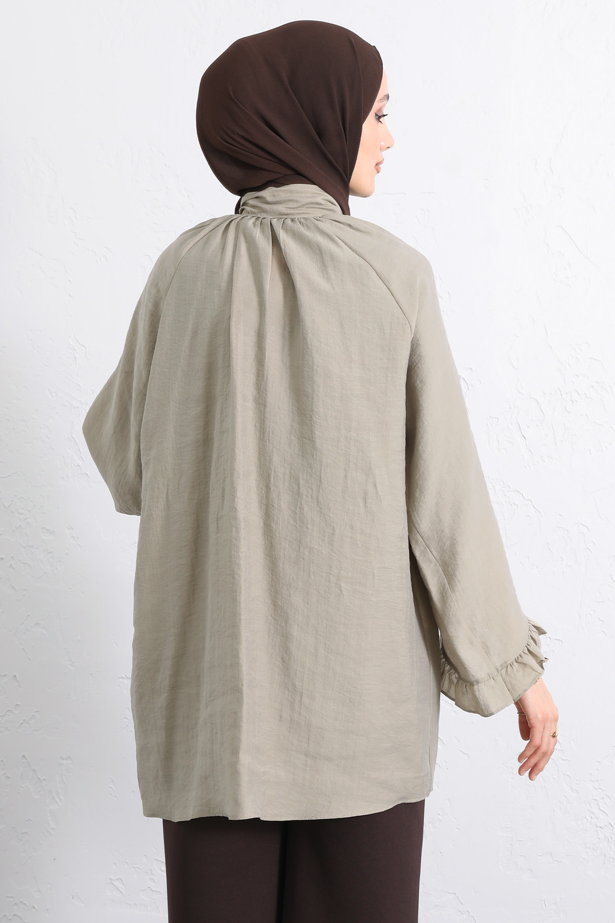 Yaka Bağlamalı Tunik Y0059 - HAKİ |  