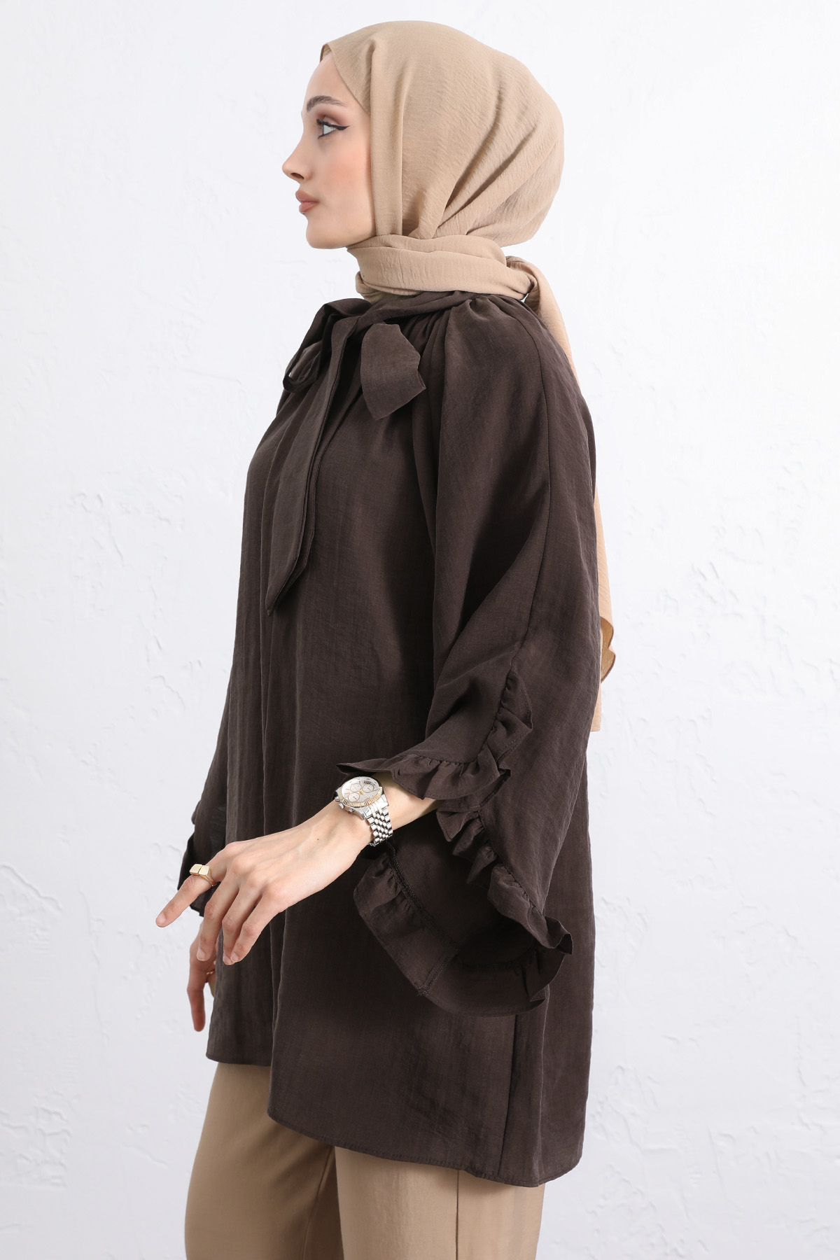 Yaka Bağlamalı Tunik Y0059 - MİNT YEŞİLİ |  