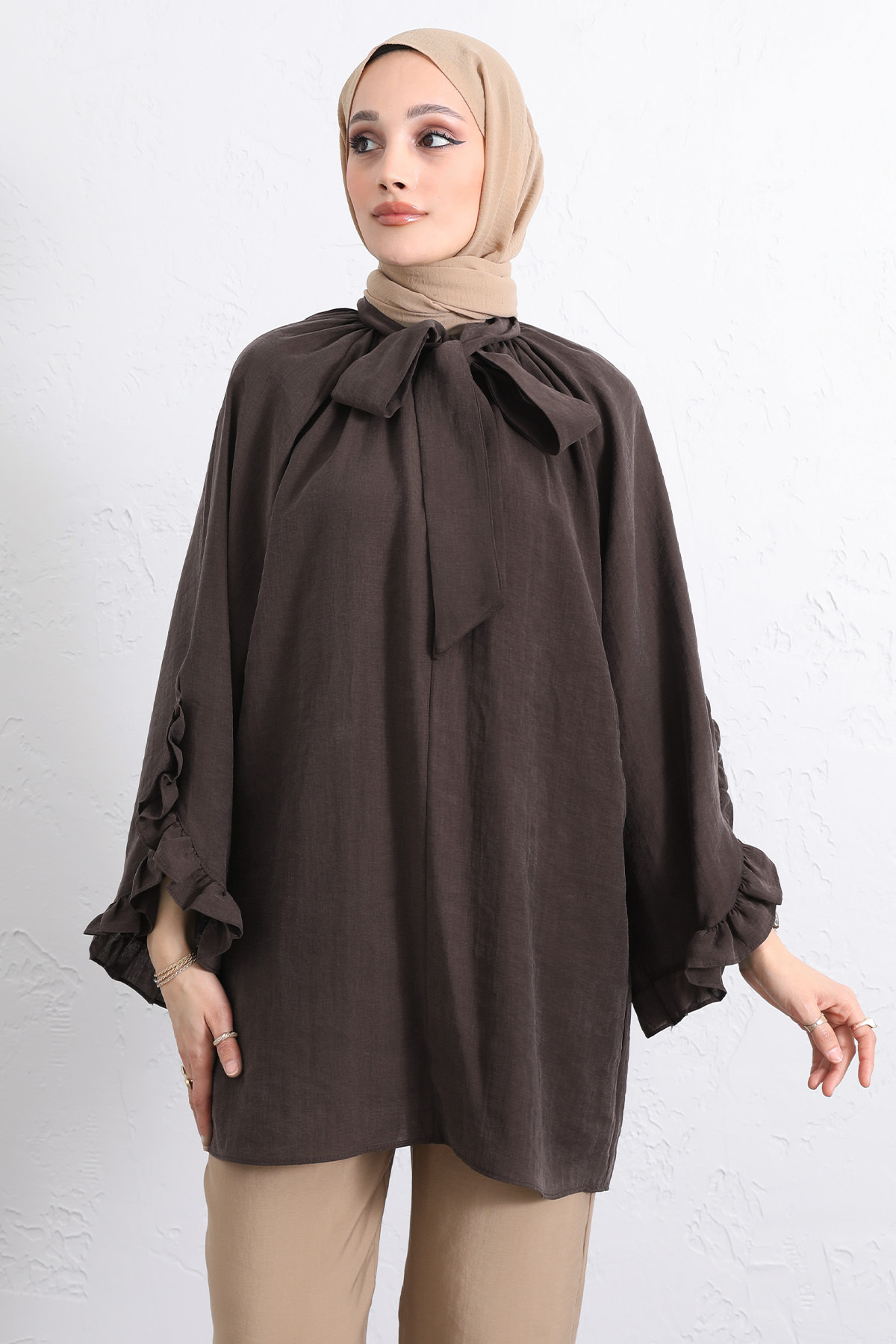 Yaka Bağlamalı Tunik Y0059 - MİNT YEŞİLİ |  