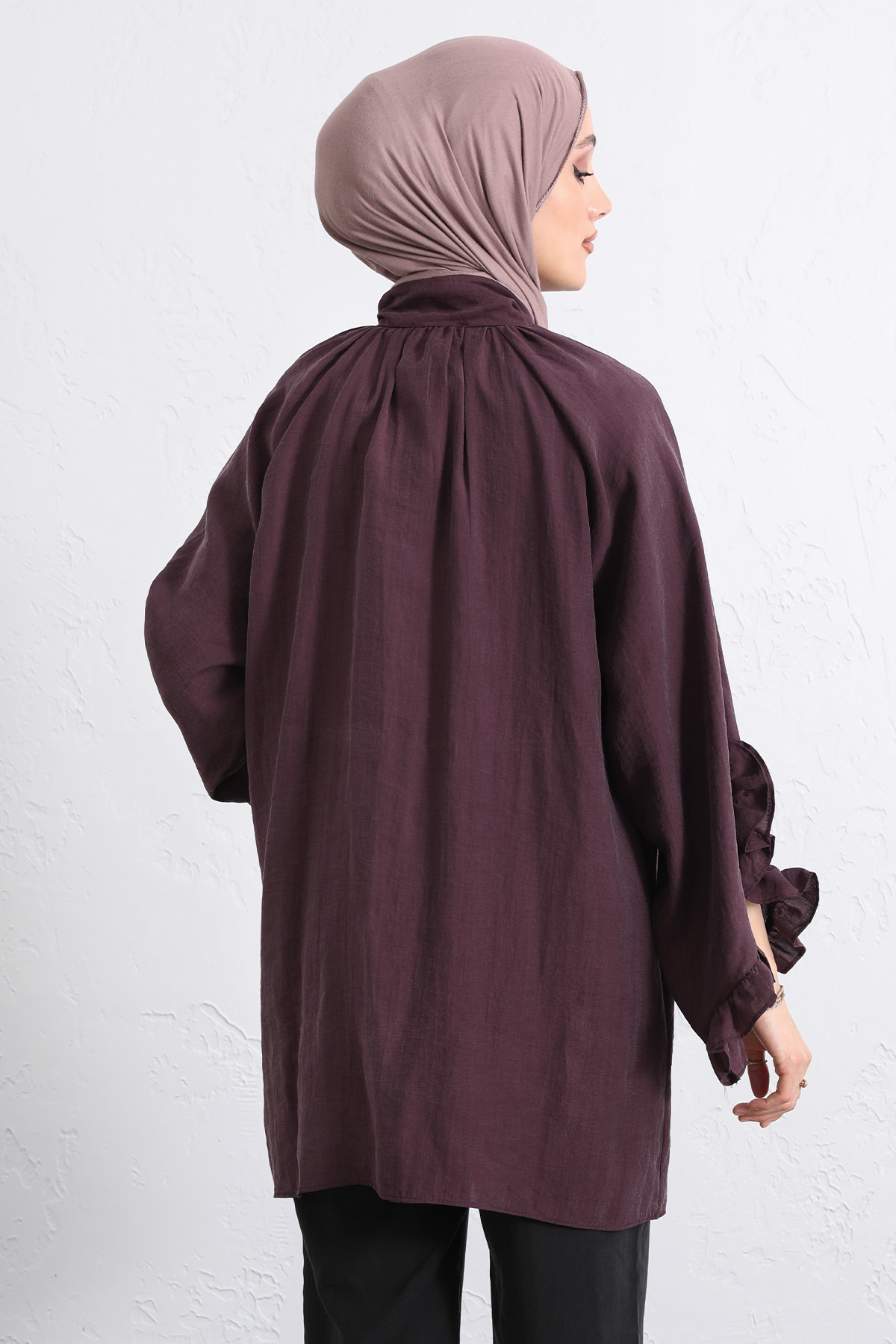 Yaka Bağlamalı Tunik Y0059 - MÜRDÜM |  