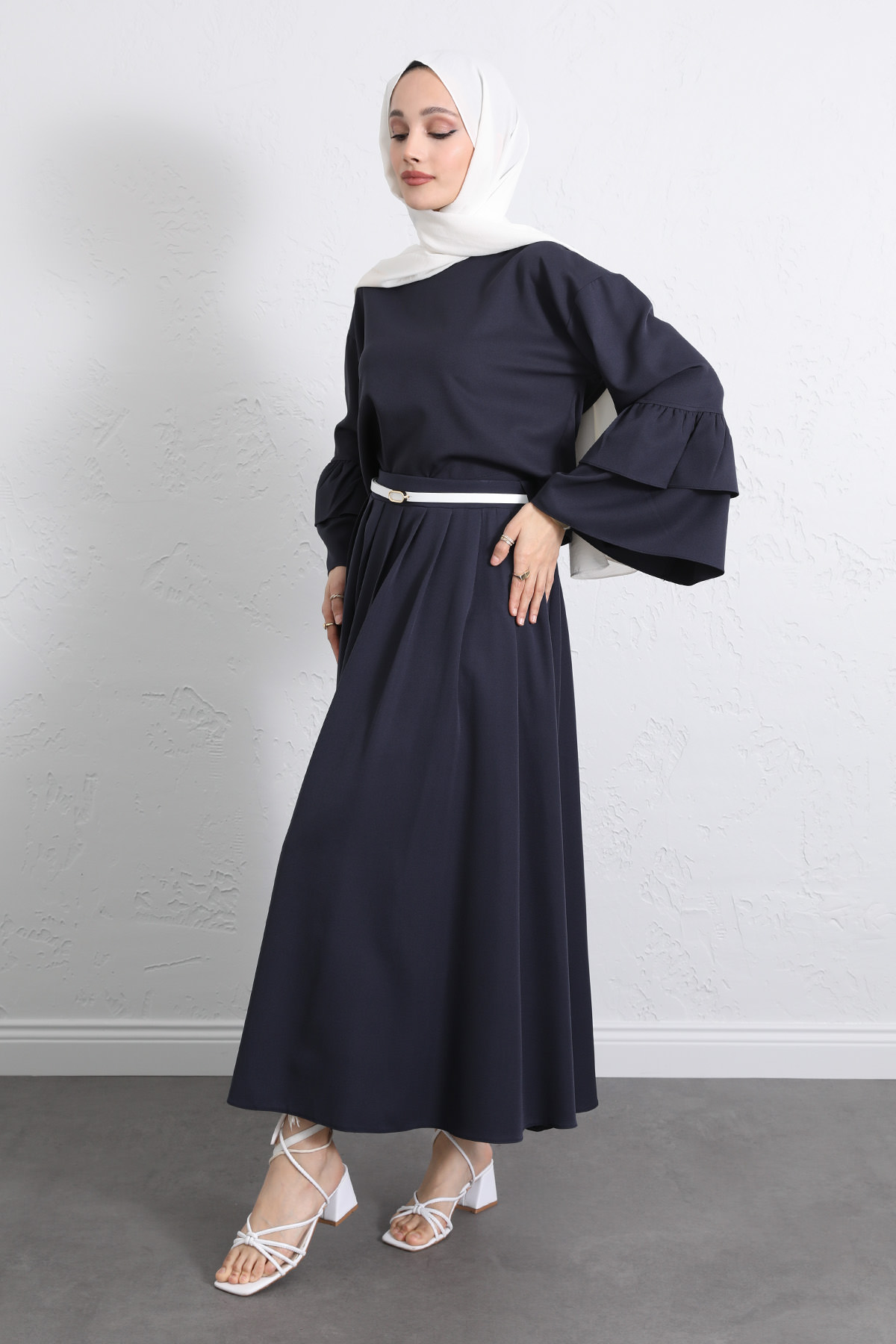 Volan Kollu Etekli Takım Y0075 - LACİVERT |  