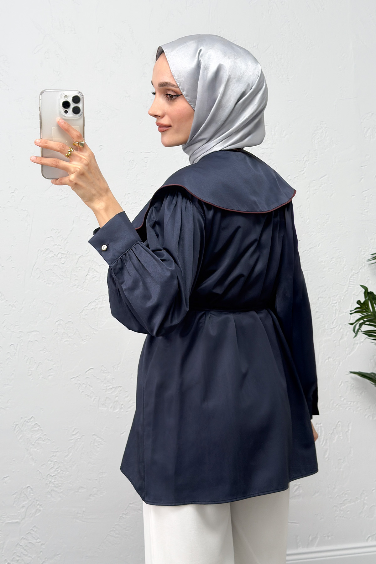 Geniş Yaka Gömlek Y0079 - LACİVERT |  