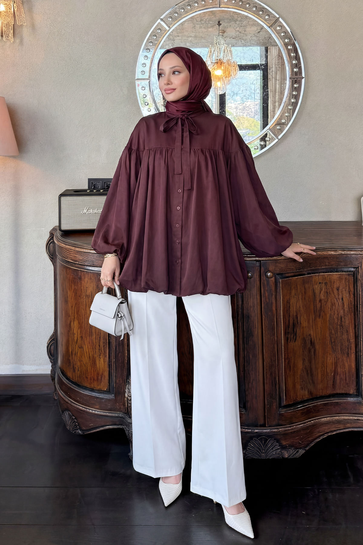 Yaka Kuşaklı Tunik Y0088 - MÜRDÜM |  