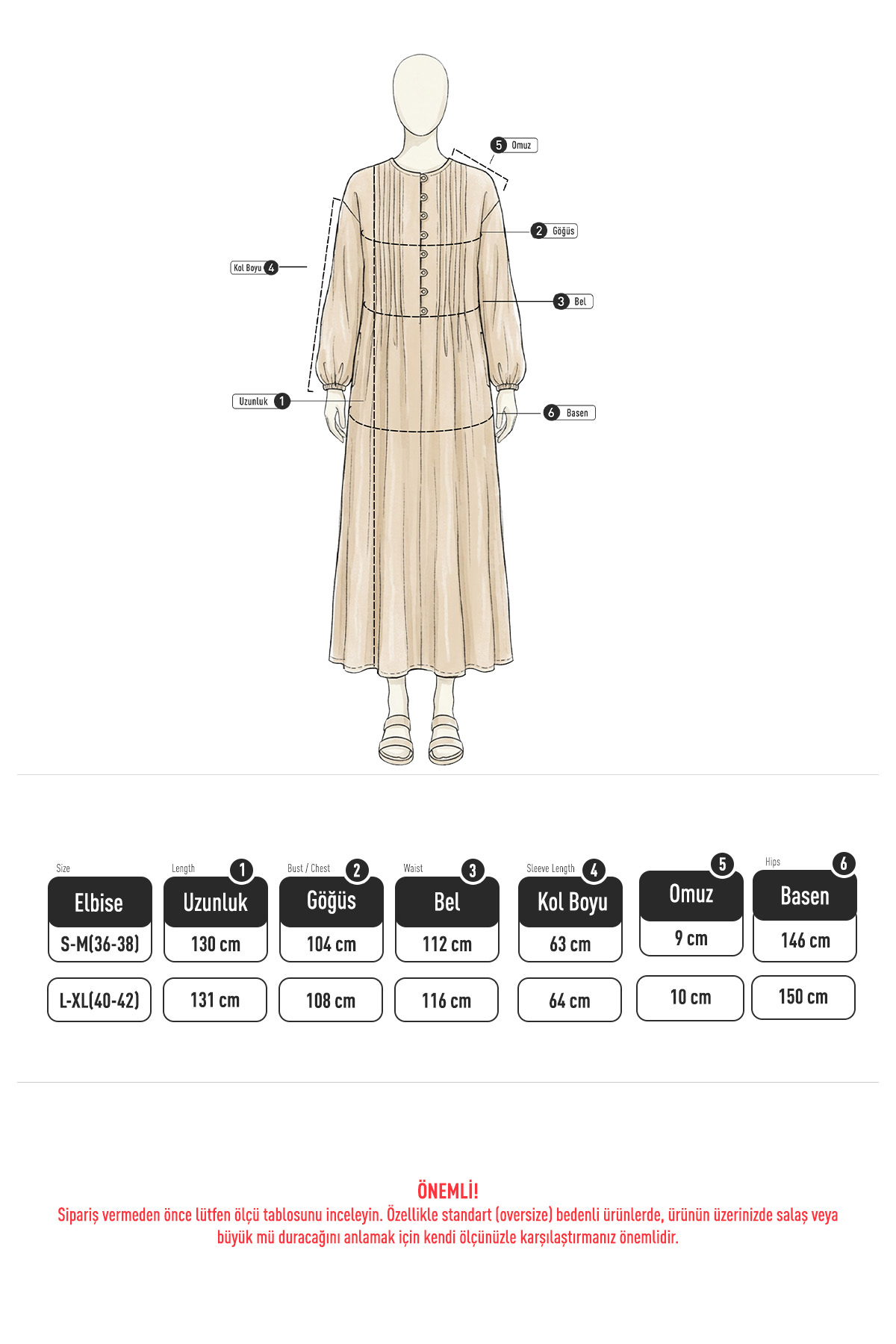 Önü Nervürlü Elbise Y0094 - SİYAH |  