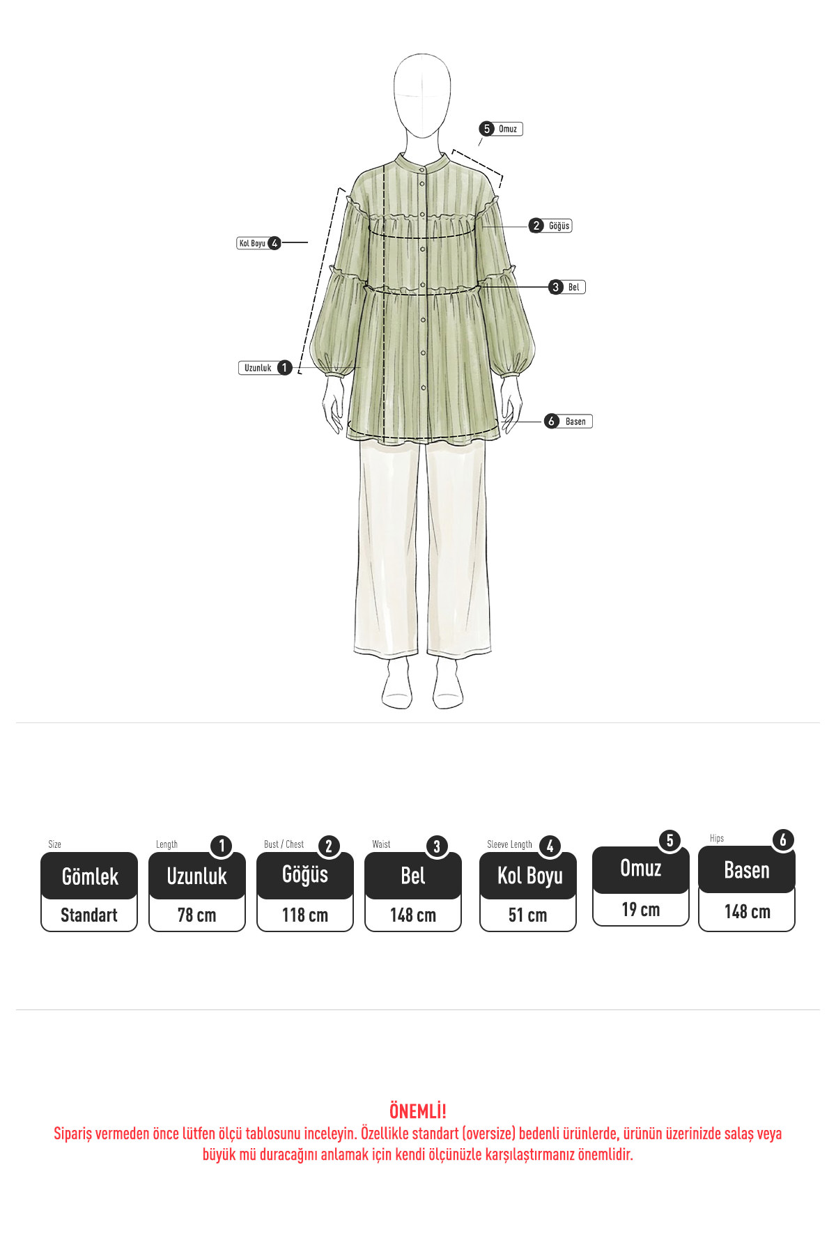 Katlı Büzgülü Gömlek Y0098 - KAHVERENGİ |  