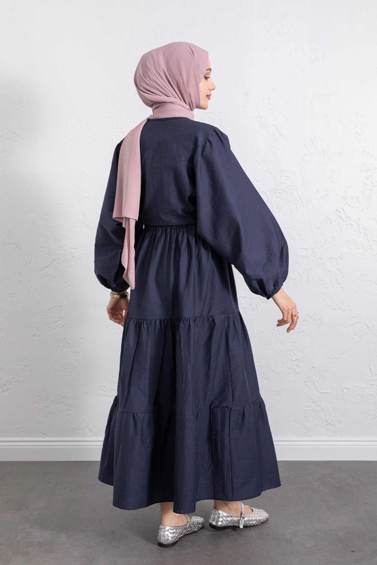 Bağlamalı Bluz Etek Takım Y0100 - LACİVERT |  