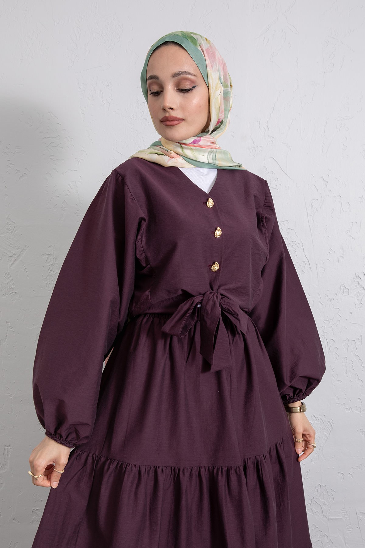 Bağlamalı Bluz Etek Takım Y0100 - MÜRDÜM |  