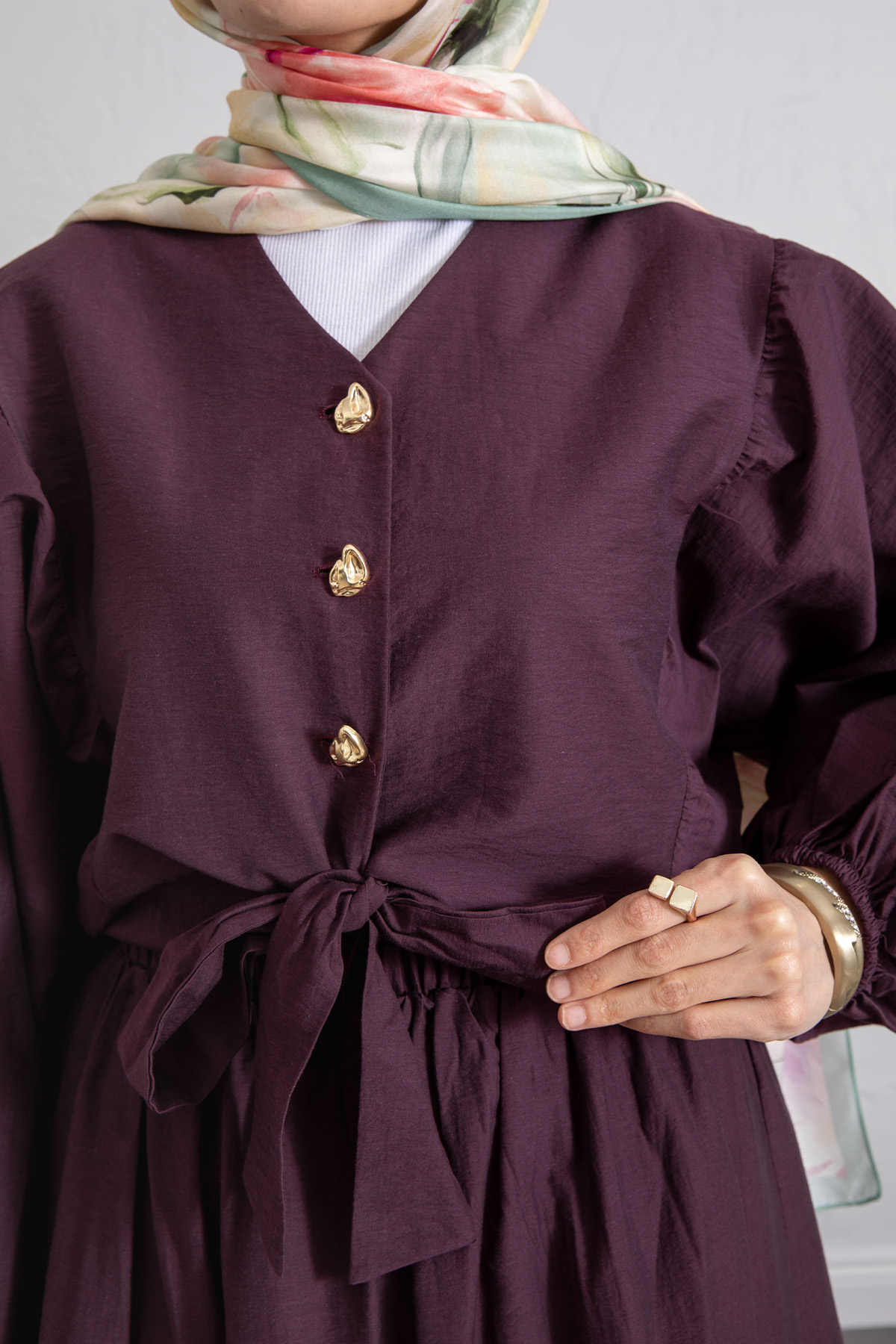 Bağlamalı Bluz Etek Takım Y0100 - MÜRDÜM |  