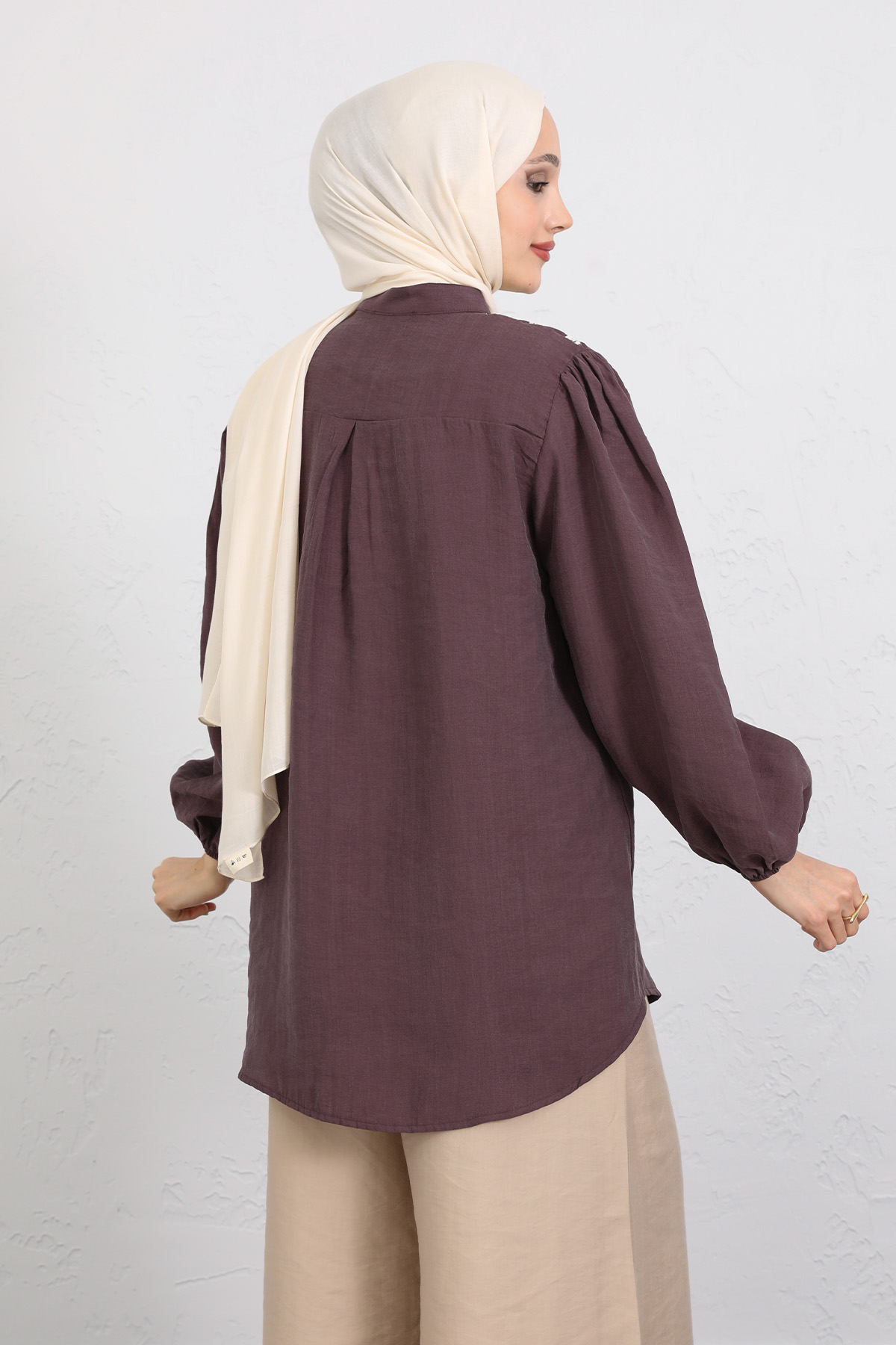 Nakış Detaylı Balon Kol Gömlek Y0103 - MÜRDÜM |  