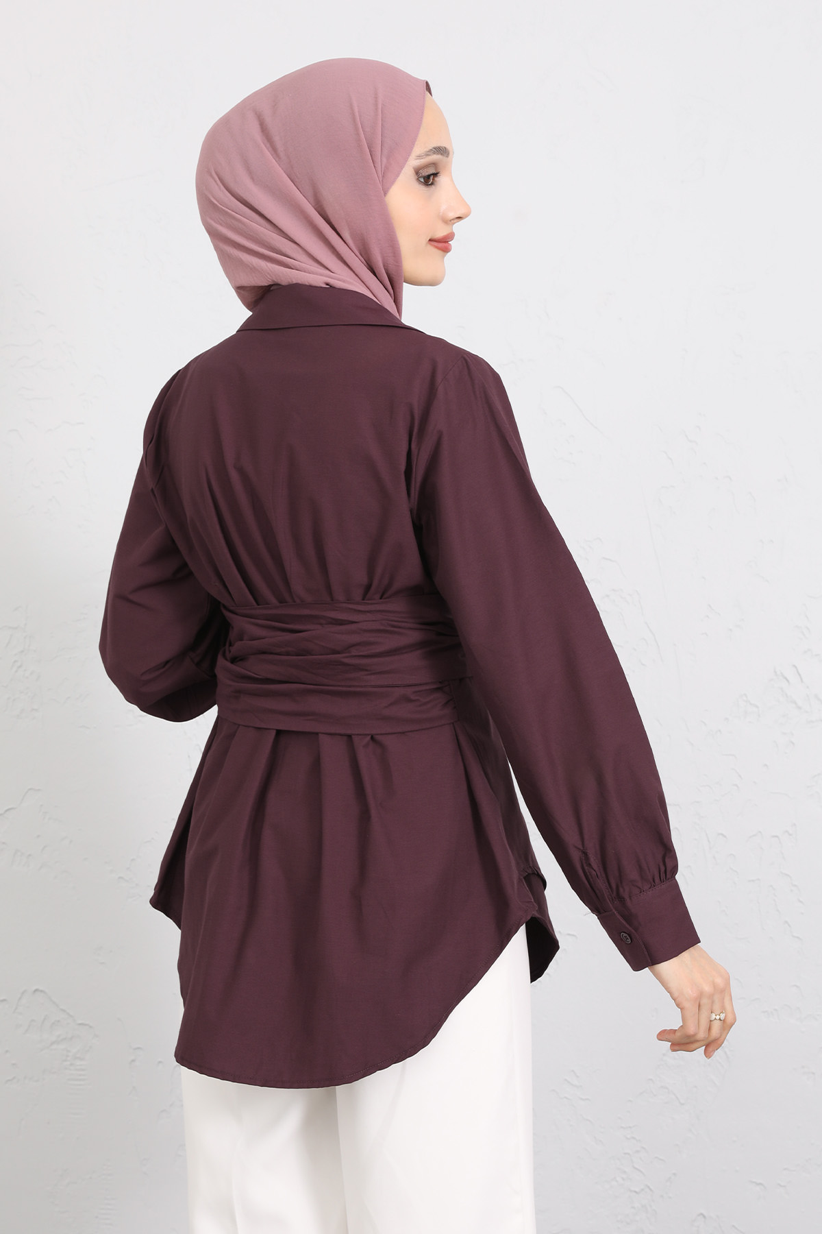 Çapraz Kuşaklı Gömlek Y0105 - MÜRDÜM |  