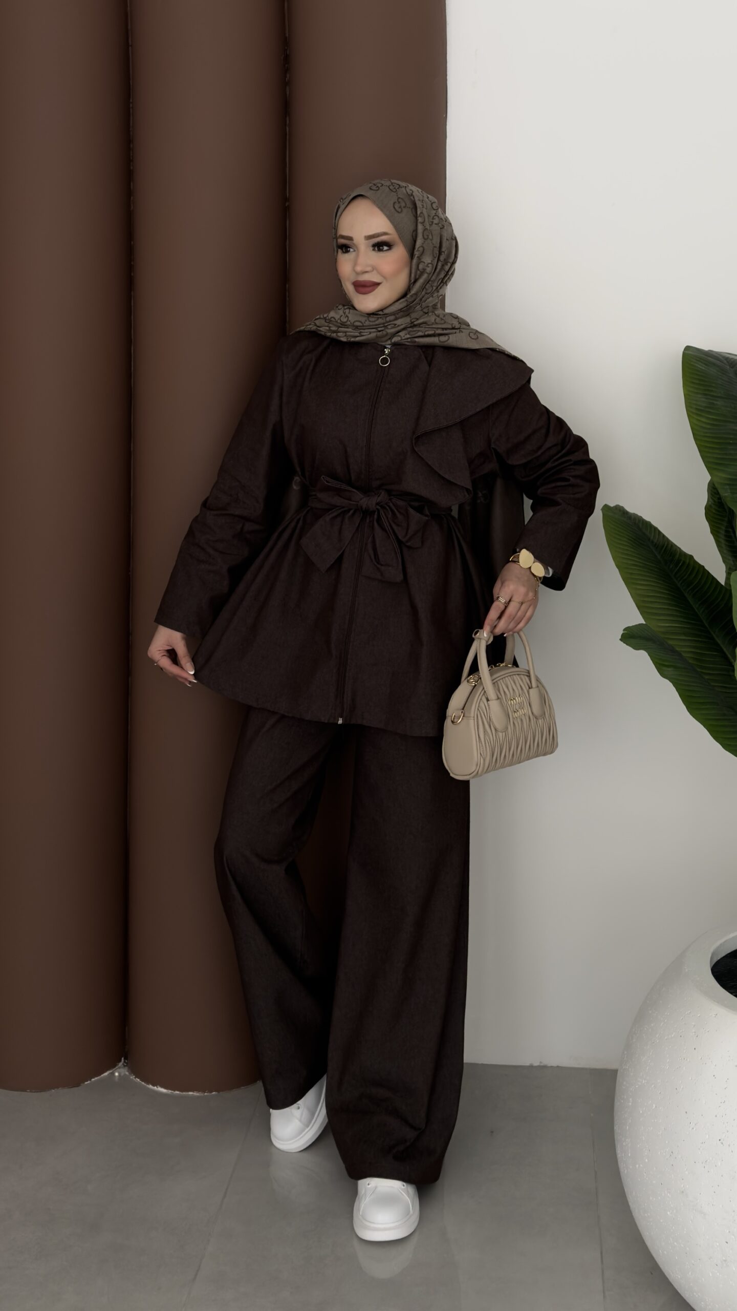 Softy Fermuarlı Denim İkili Takım |  