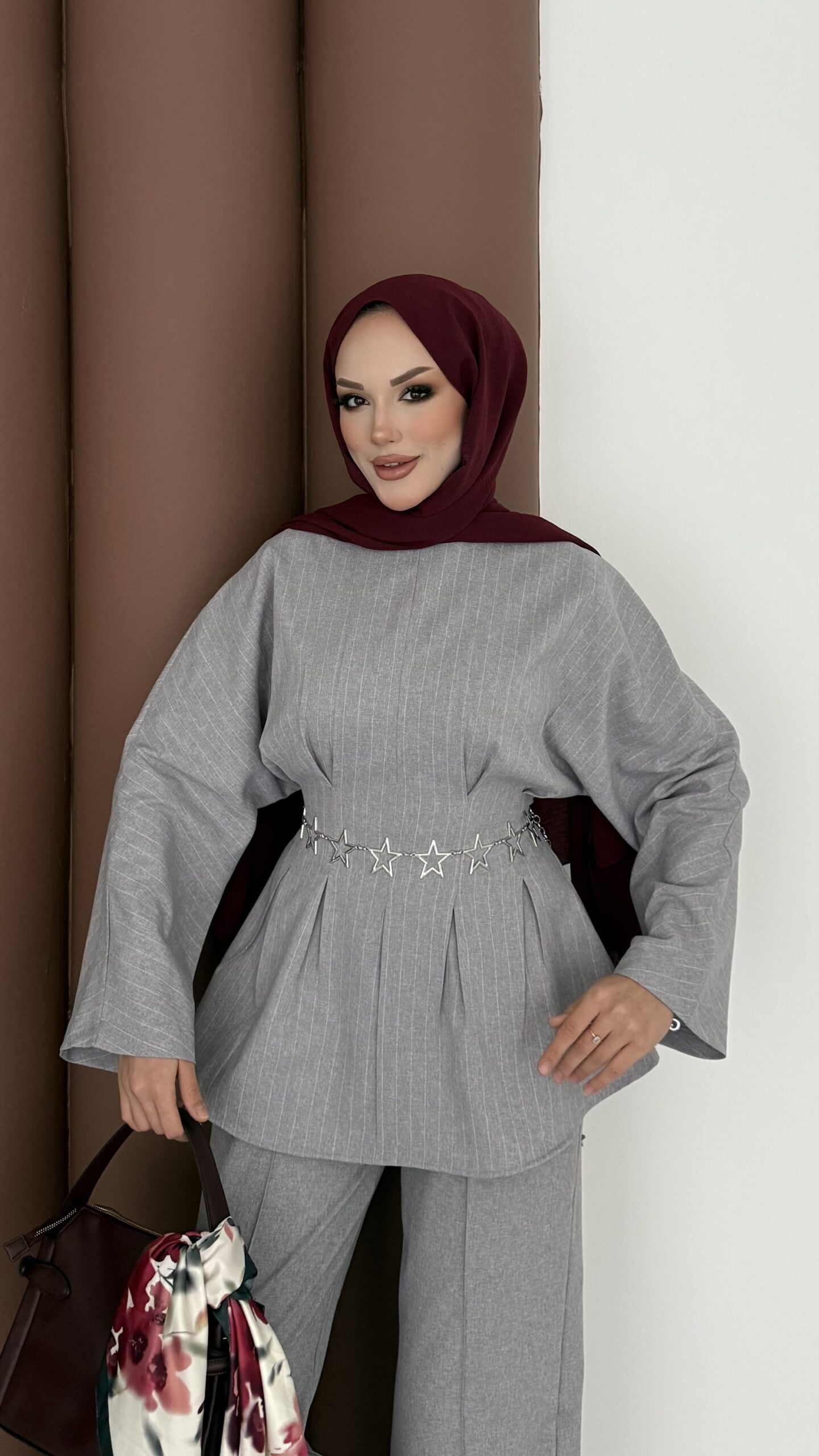Premium Piliseli Arabic Çizgili İkili Takım |  