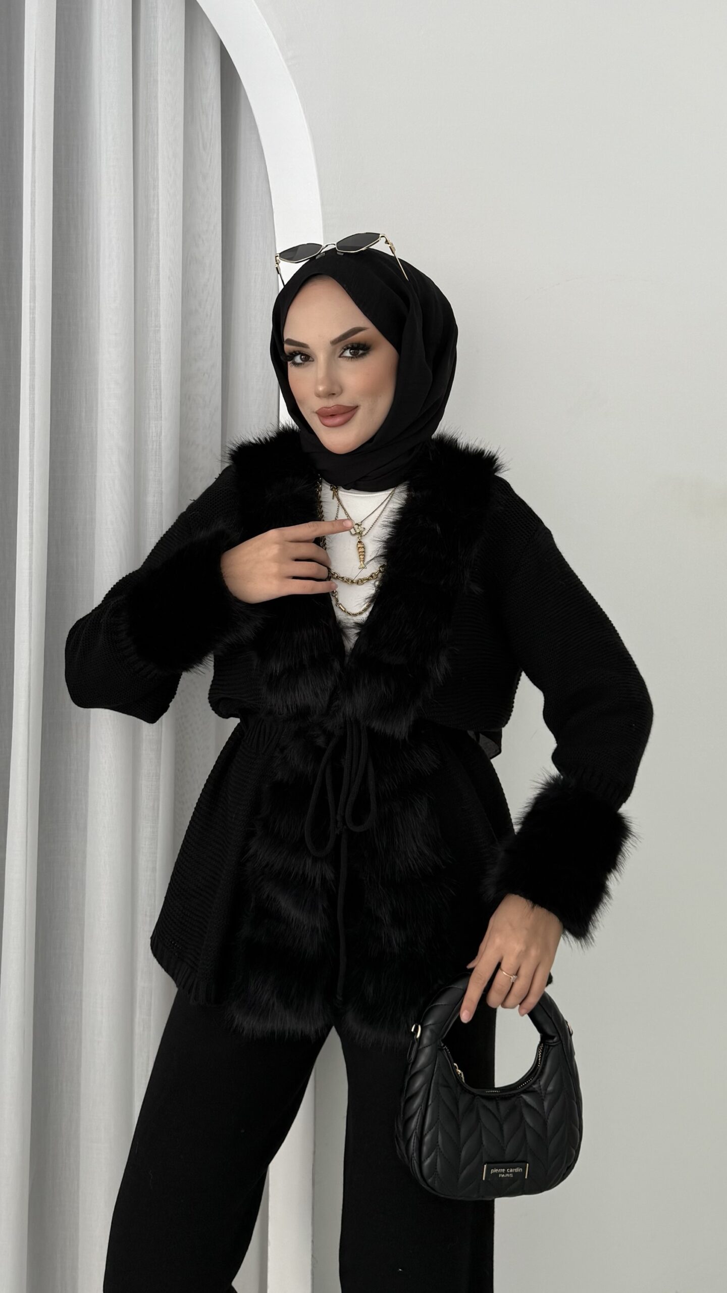 Angora Kürklü Triko İkili Takım |  
