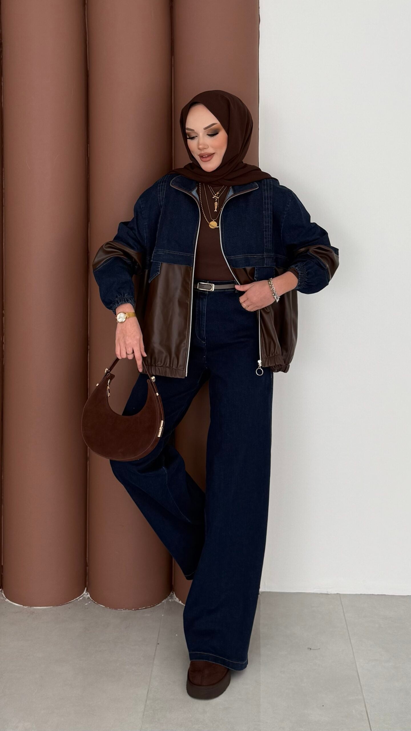 Qufy Pinterest Denim Bomber İkili Takım |  