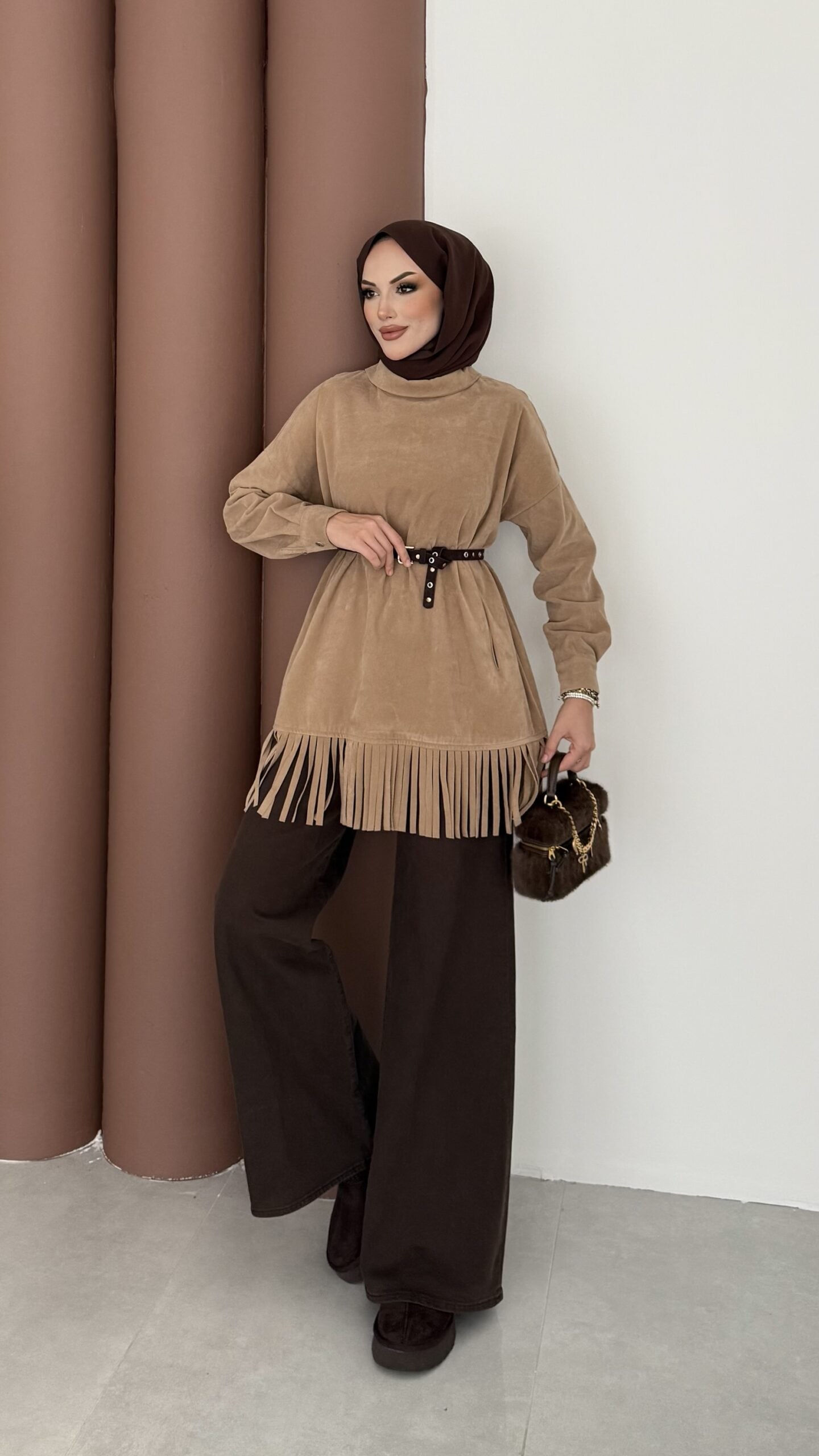 Autumn Süet Fırfırlı Tunik |  