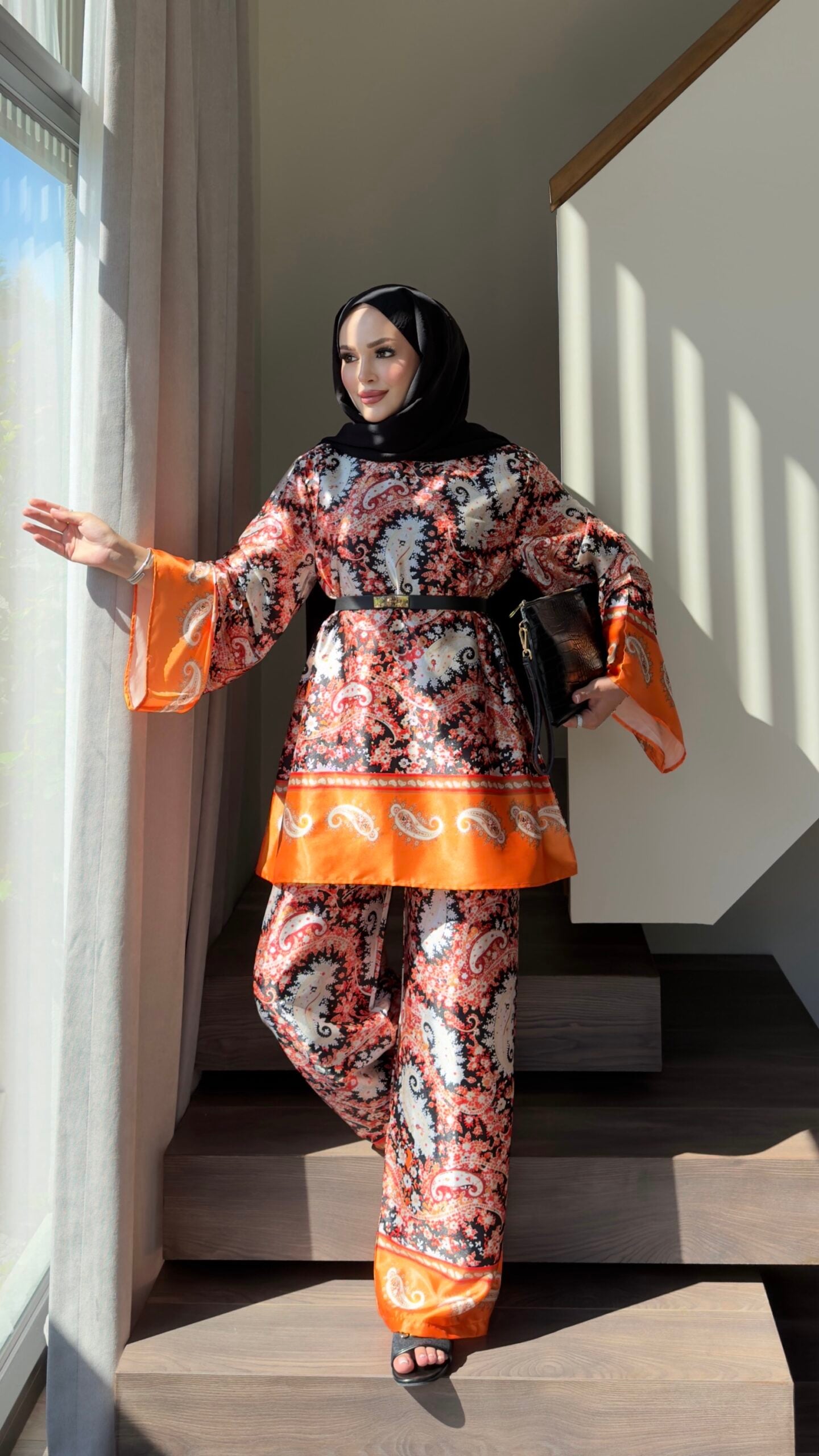 Etnika Desen Saten İkili Takım |  