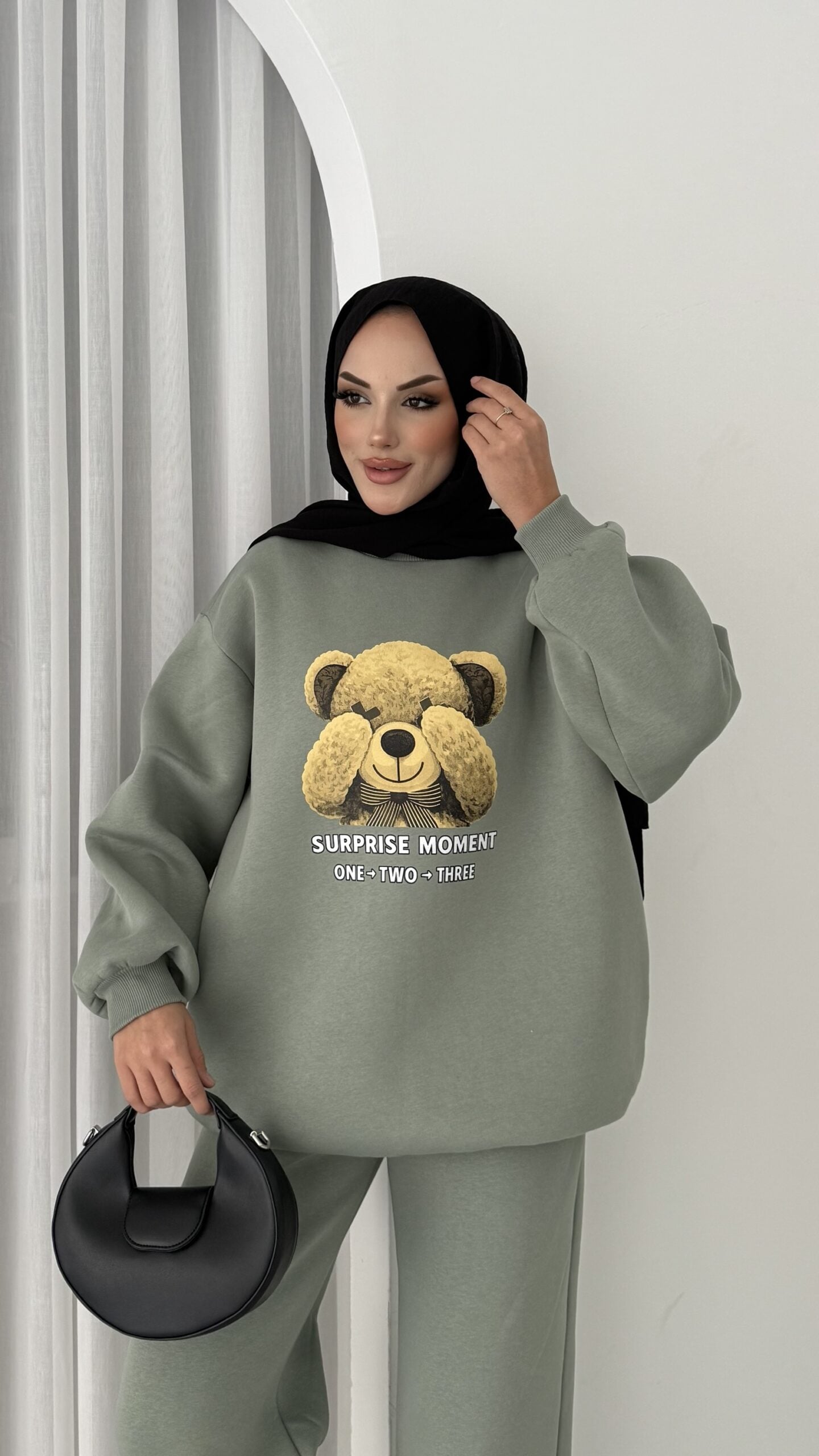 Puffy Şardonlu Sweat İkili Takım |  