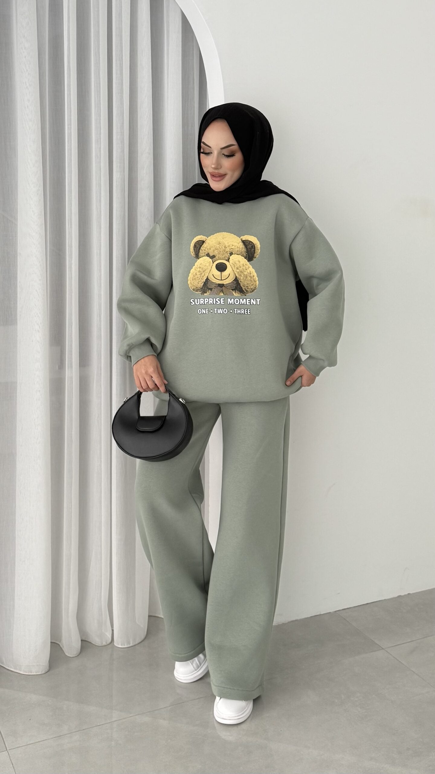 Puffy Şardonlu Sweat İkili Takım |  