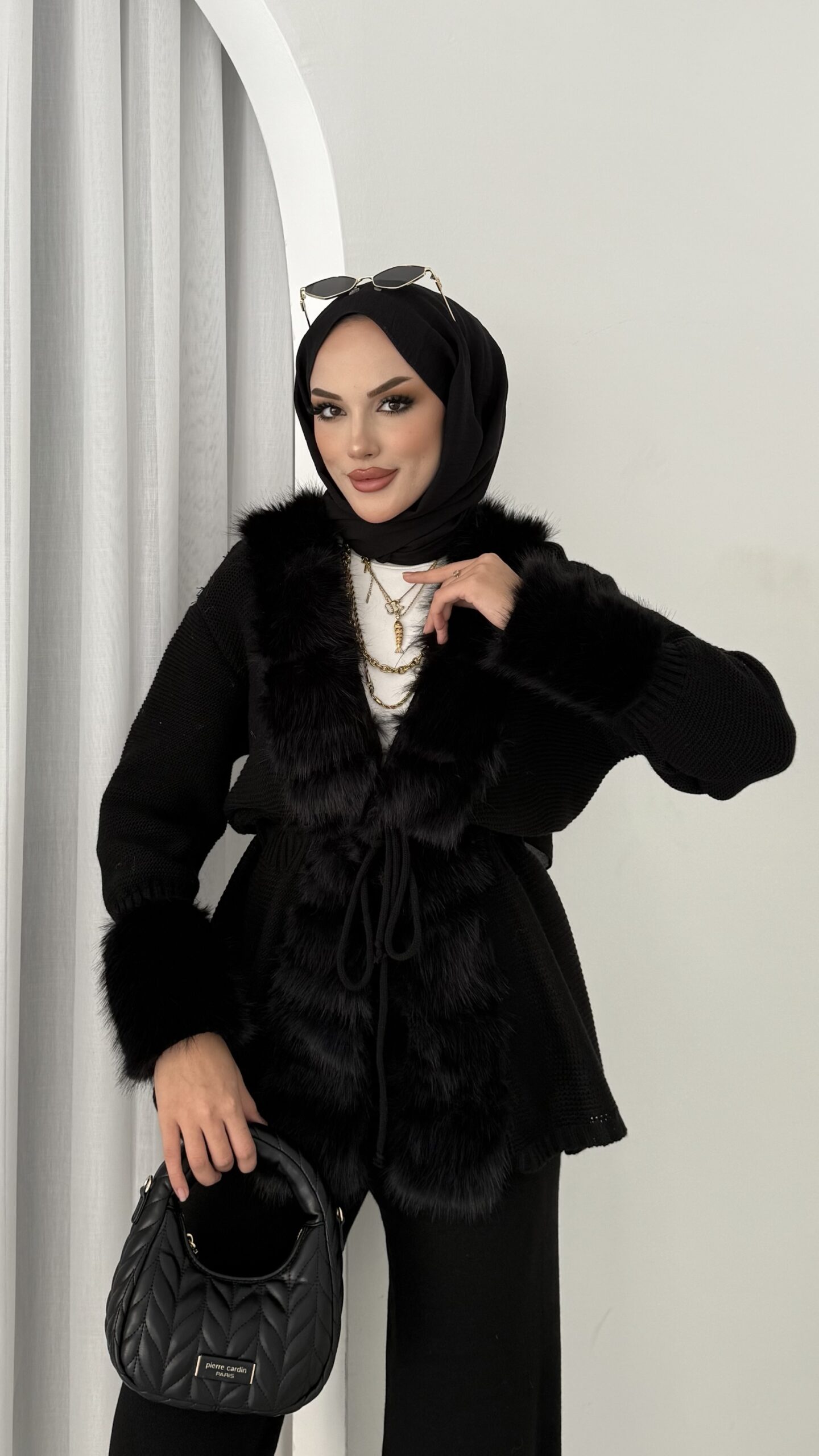 Angora Kürklü Triko İkili Takım |  