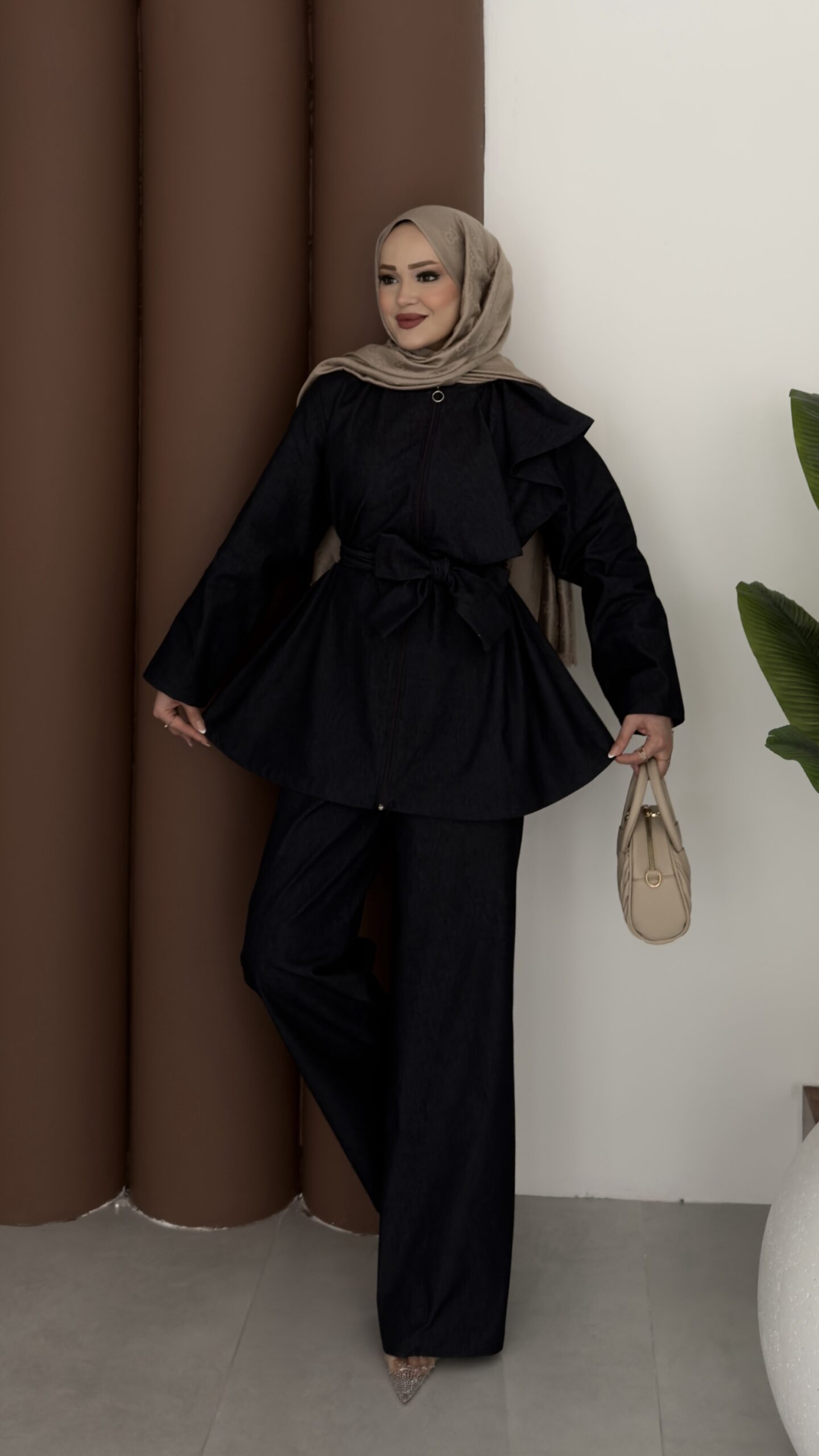 Softy Fermuarlı Denim İkili Takım |  