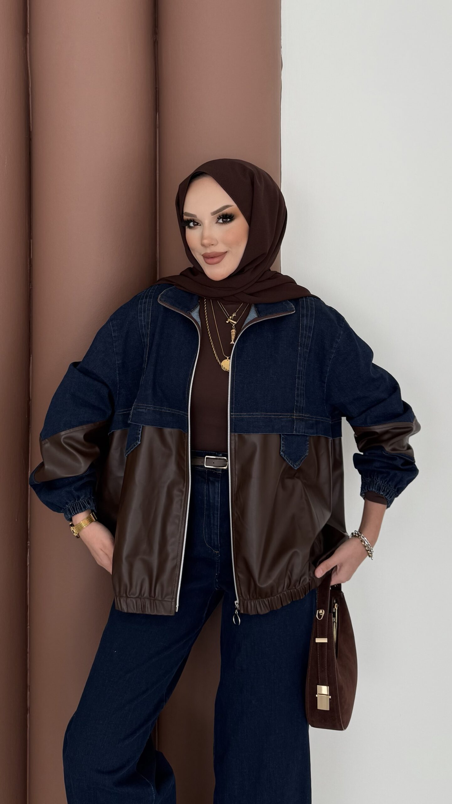 Qufy Pinterest Denim Bomber İkili Takım |  