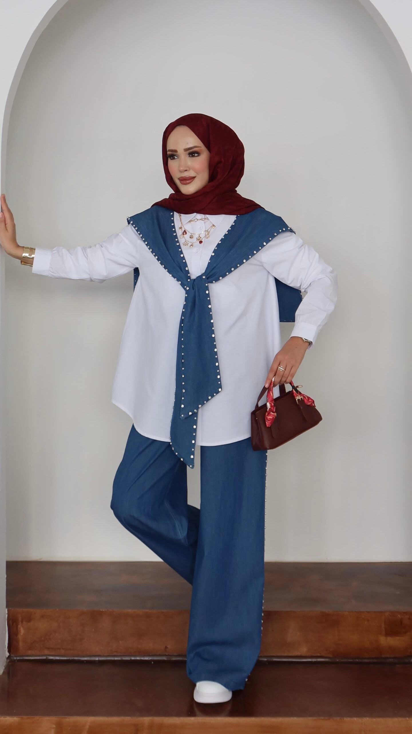 Marjin Çakım Taşlı Denim İkili Takım |  