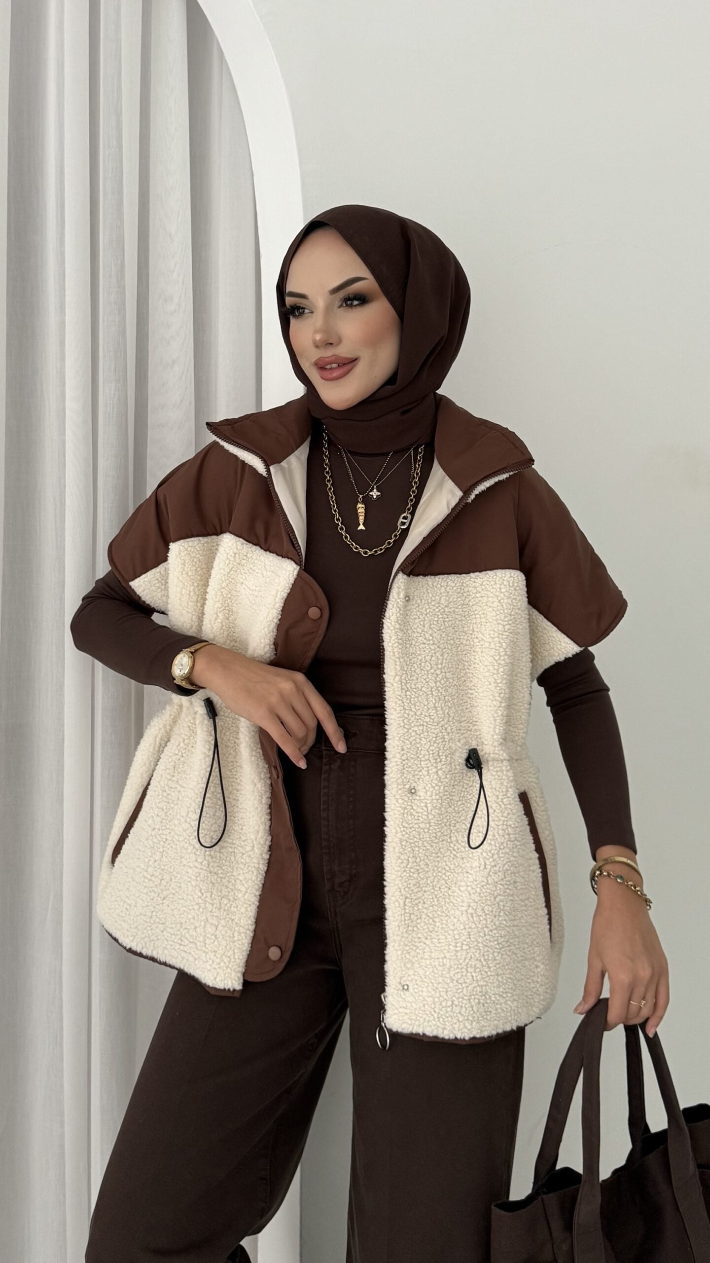 Premium Fermuarlı Peluş Yelek |  
