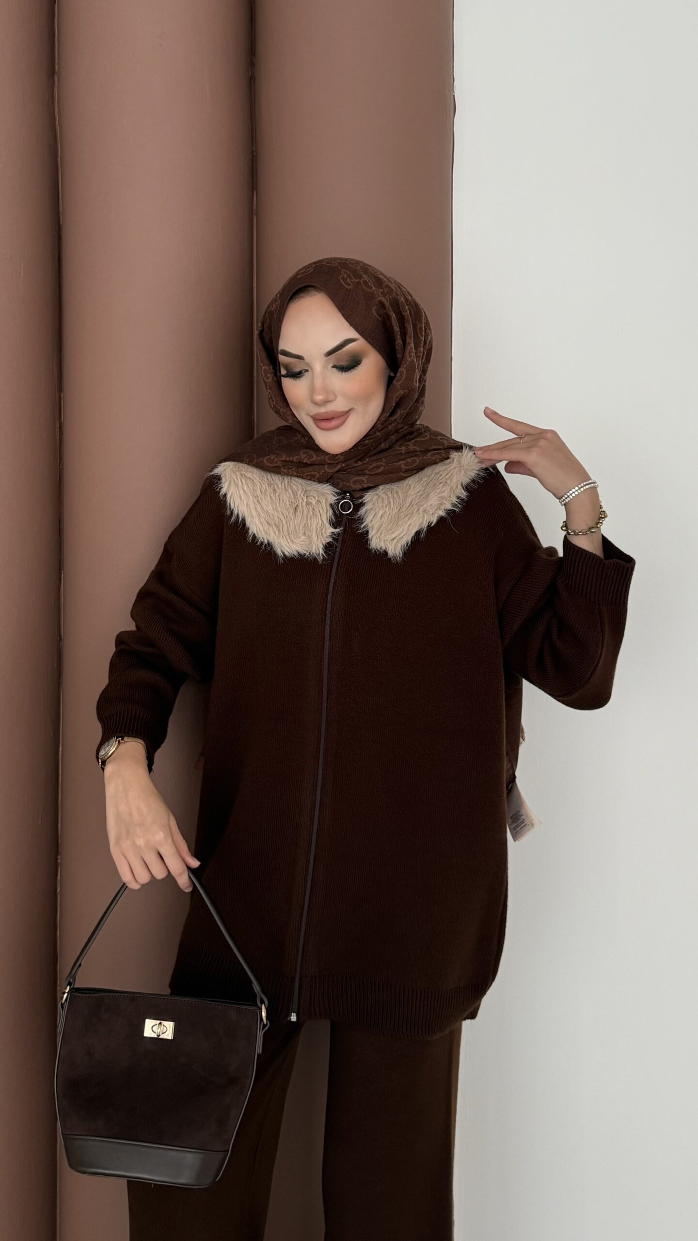 Lolita Çıkarılabilir Kürklü Triko İkili Takım |  