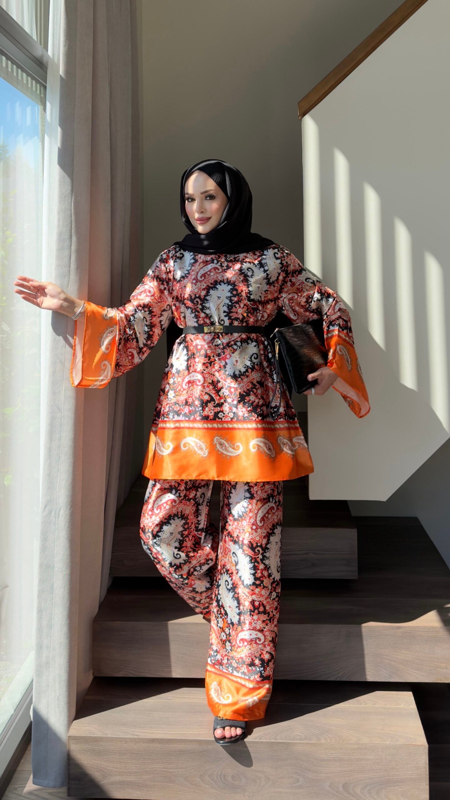 Etnika Desen Saten İkili Takım |  