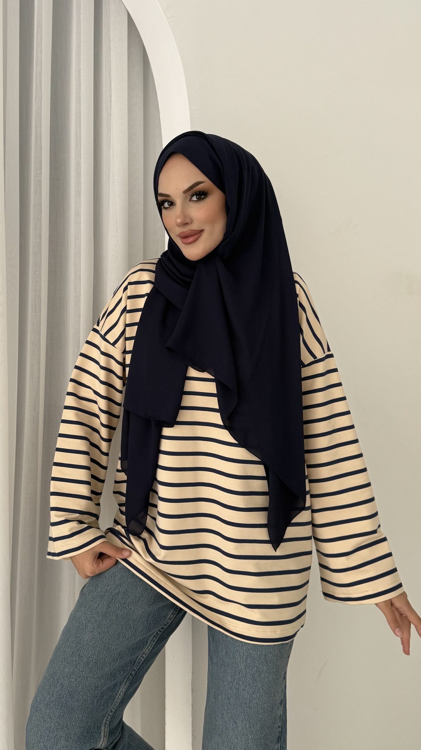 Kapsül Basic Çizgili Sweat |  