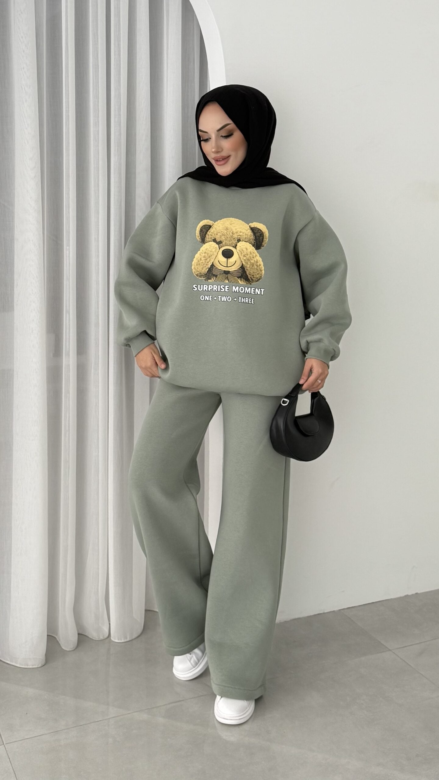 Puffy Şardonlu Sweat İkili Takım |  