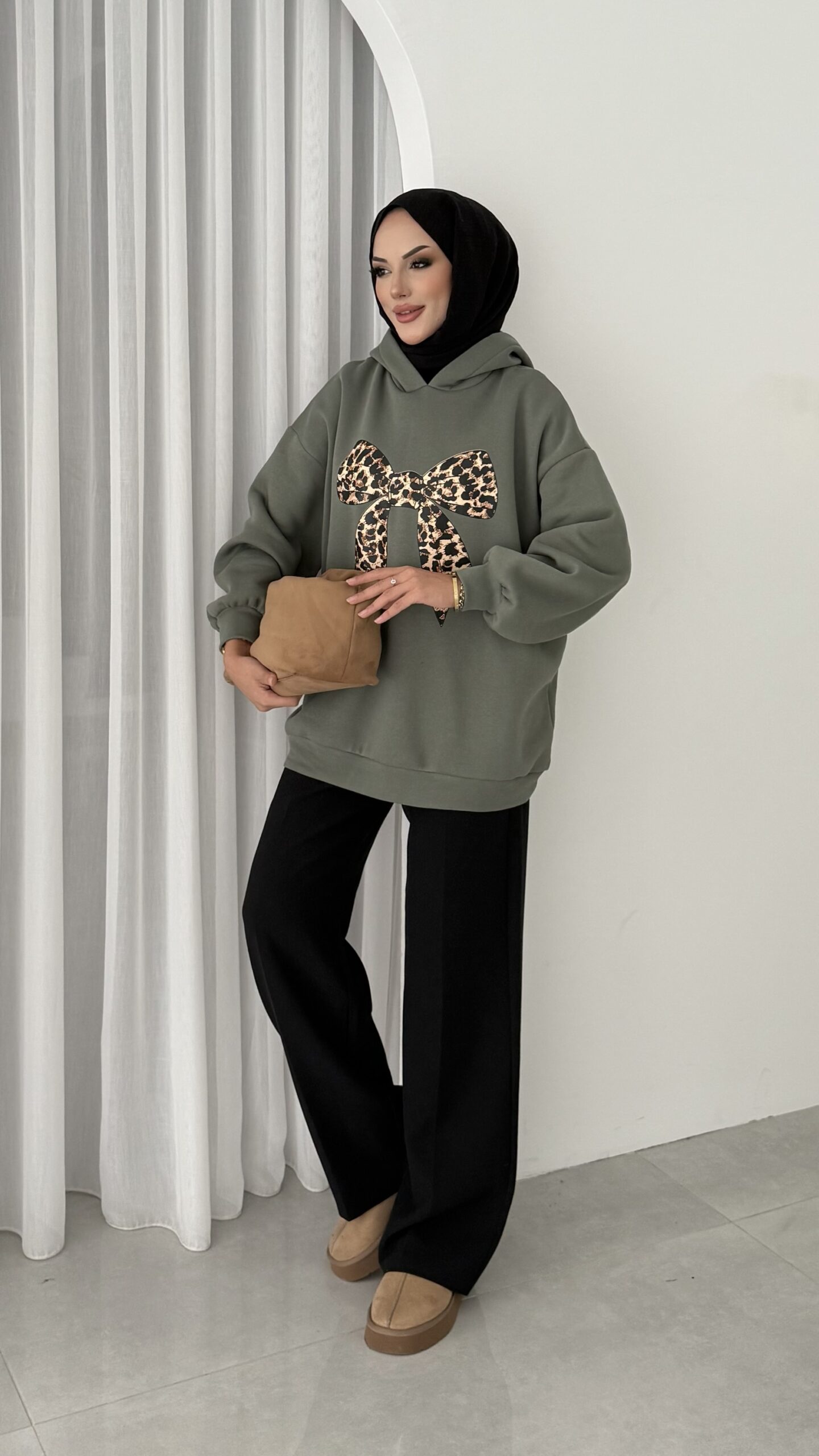 Kurdela Baskılı Şardonlu Sweatshirt |  