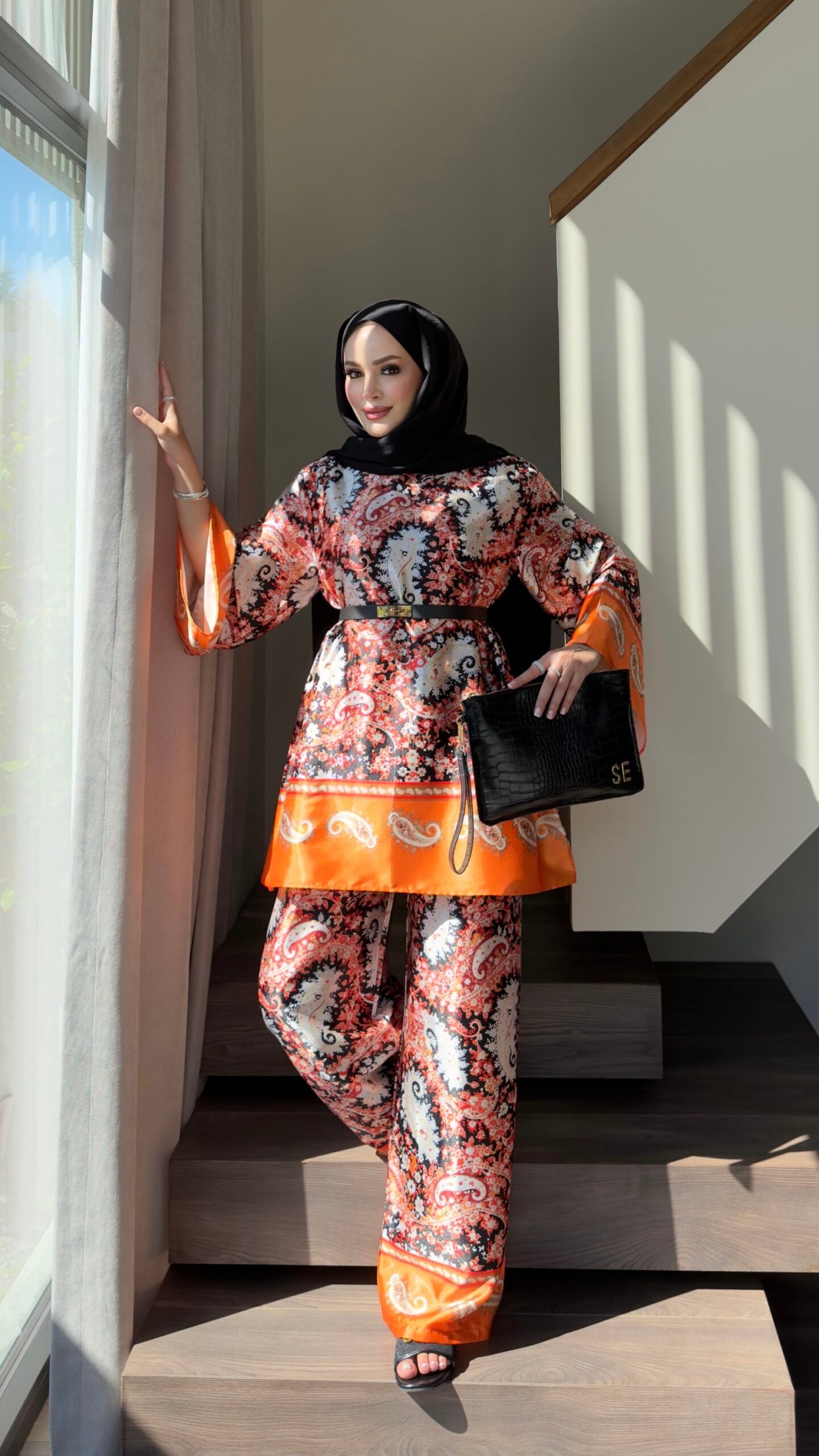 Etnika Desen Saten İkili Takım |  
